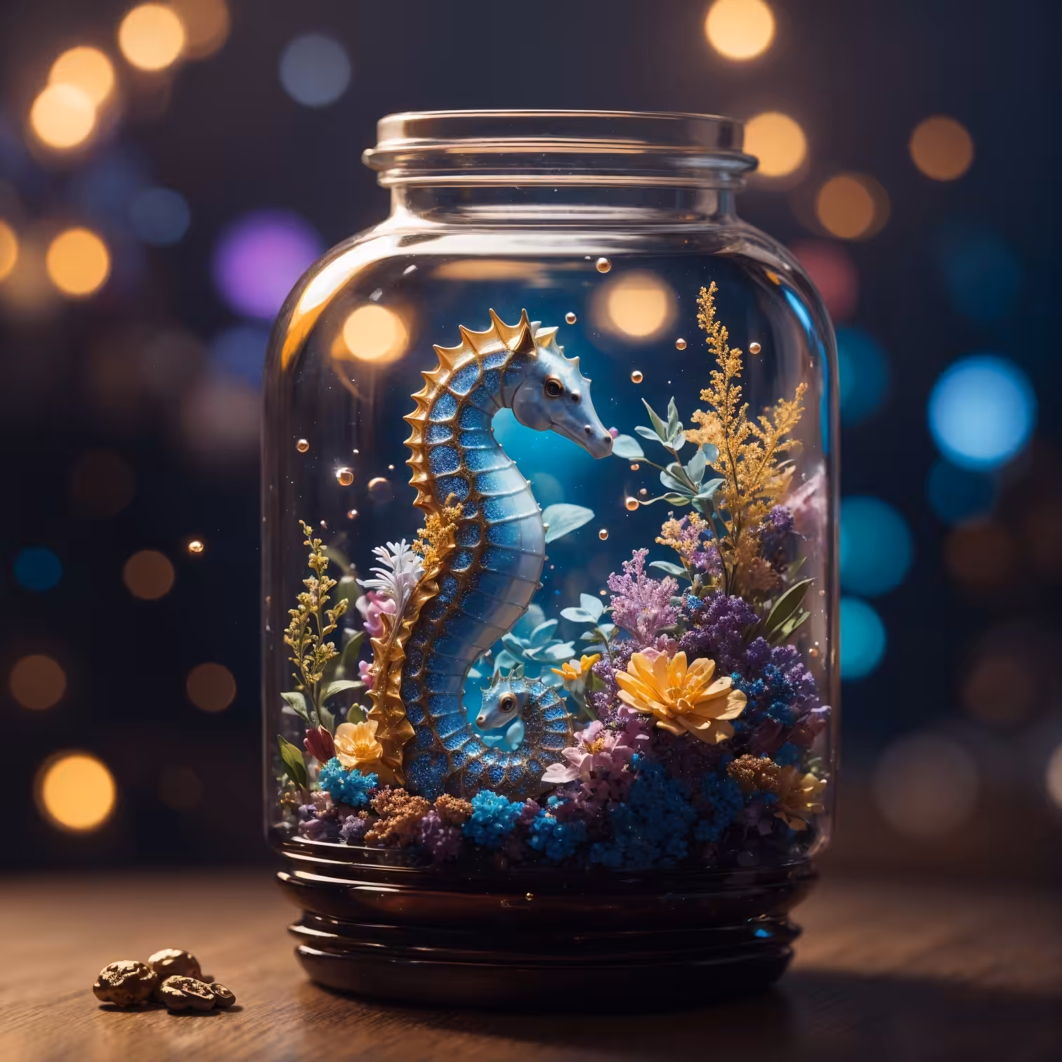 Blue seahorse