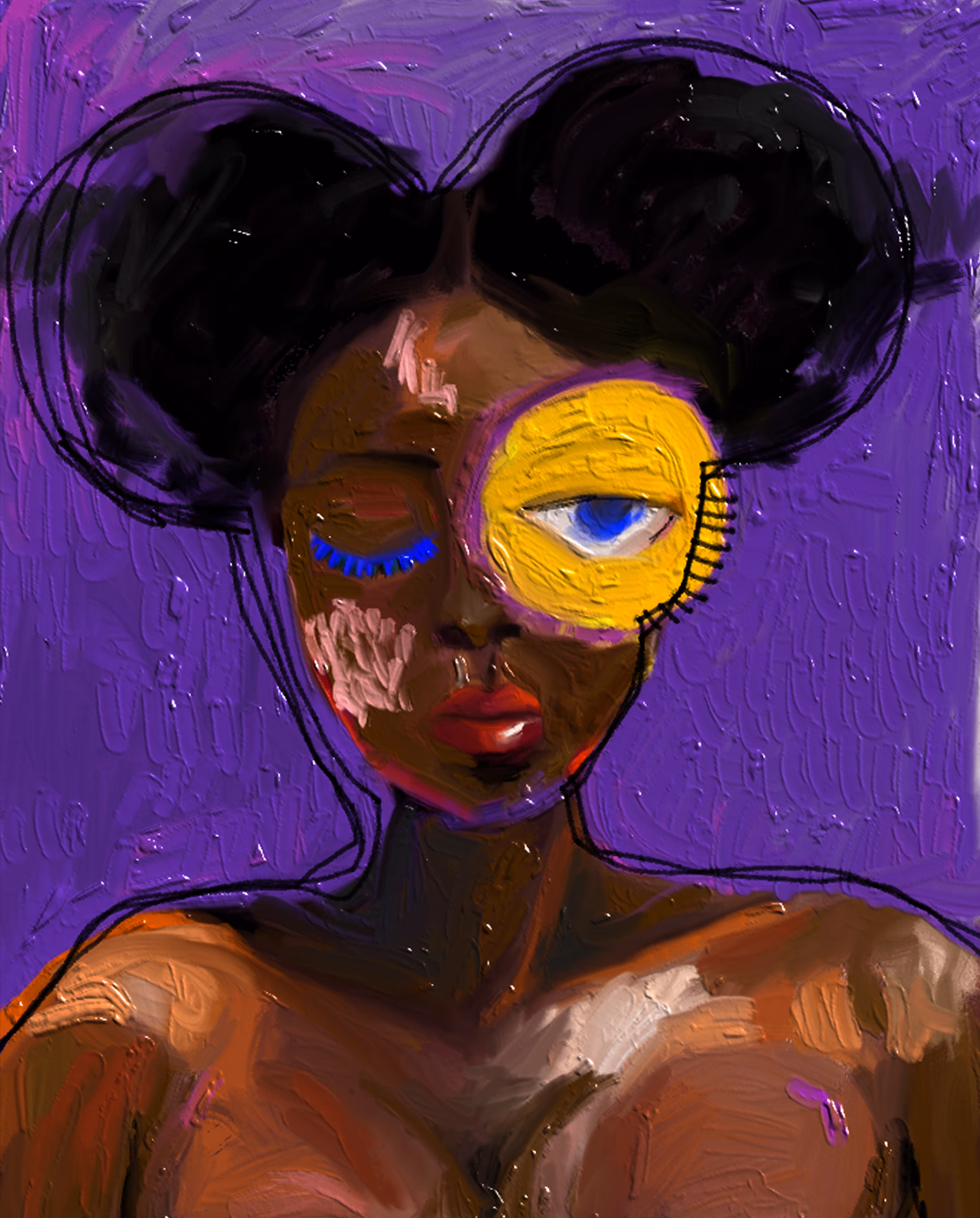 " waiting on a purple background " | EB1