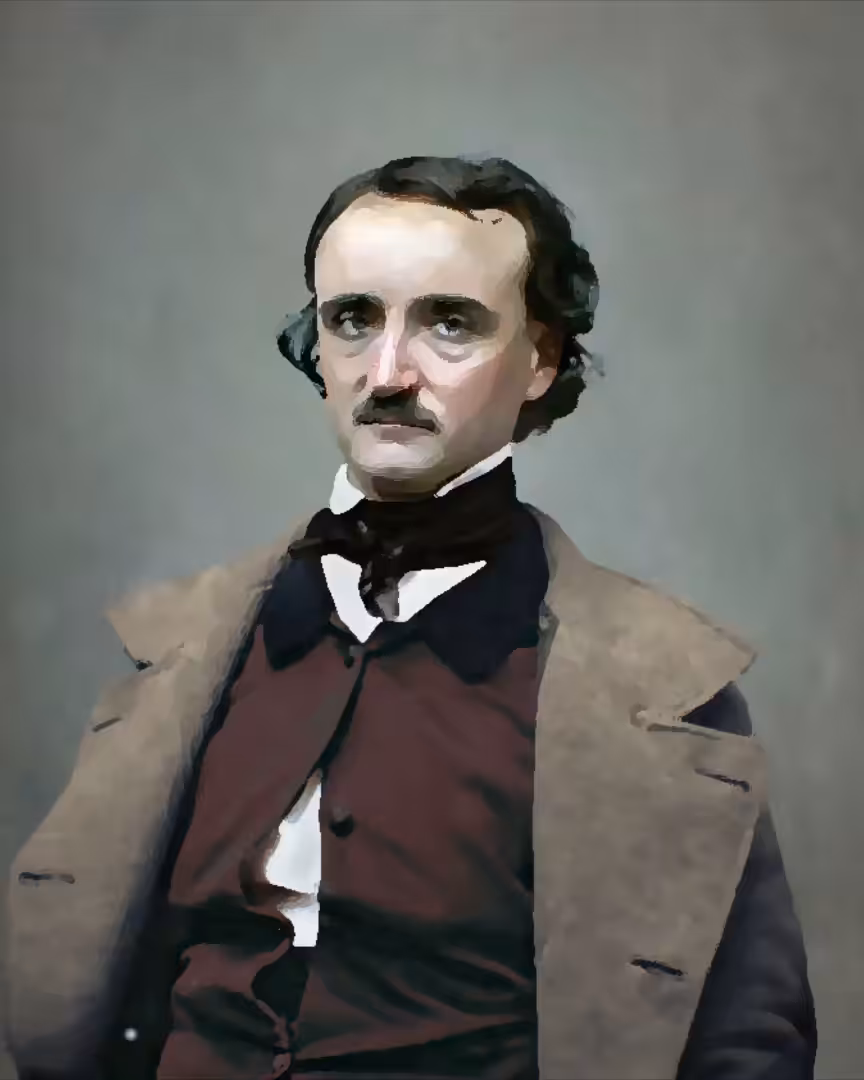 Edgar Allan Poe poses