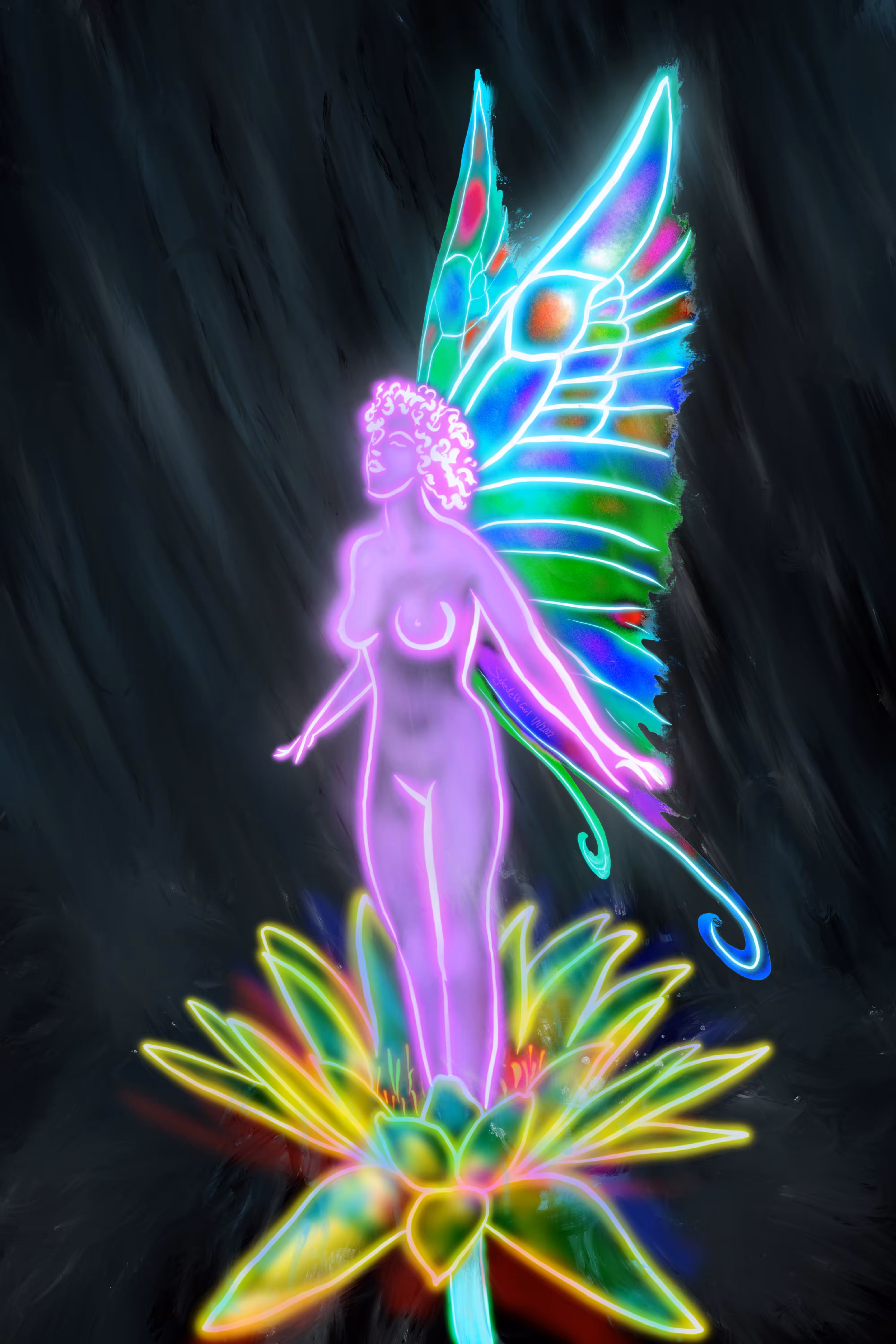 Psychedelic Neon Fairy