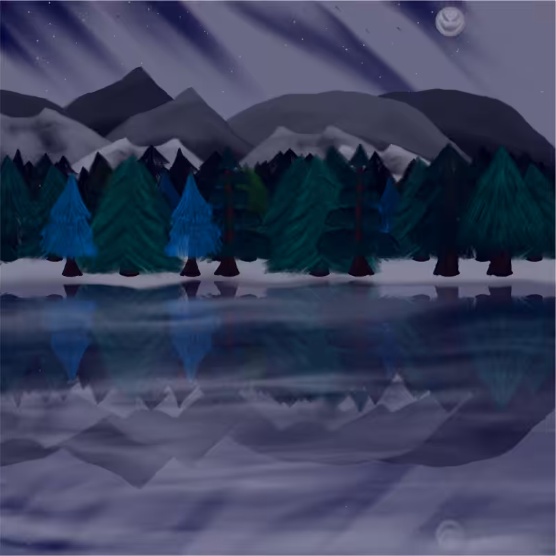 Moony Winter Lake #12