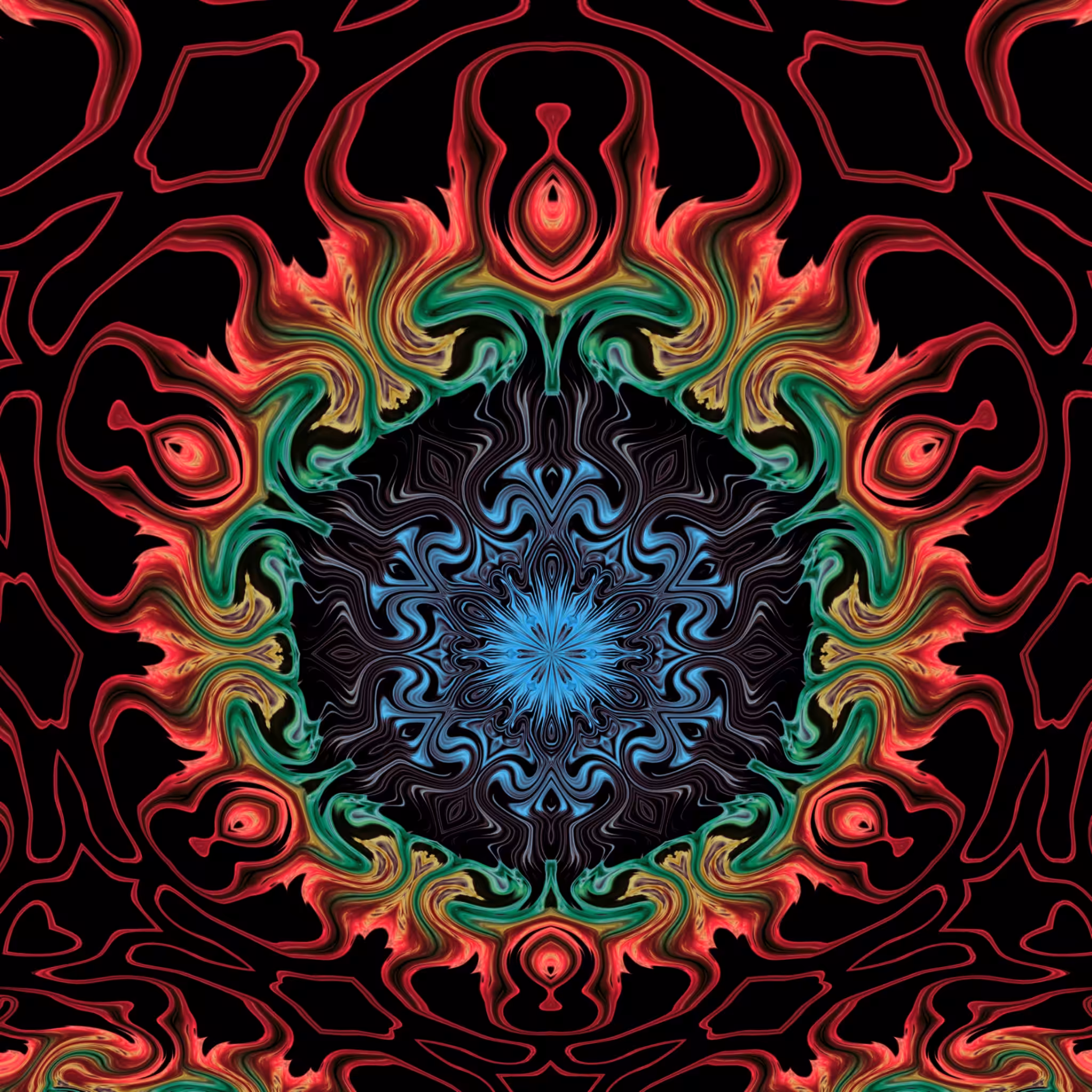 Sacred blue tree mandala 