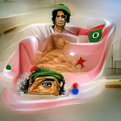 Gaddafi in the Bath