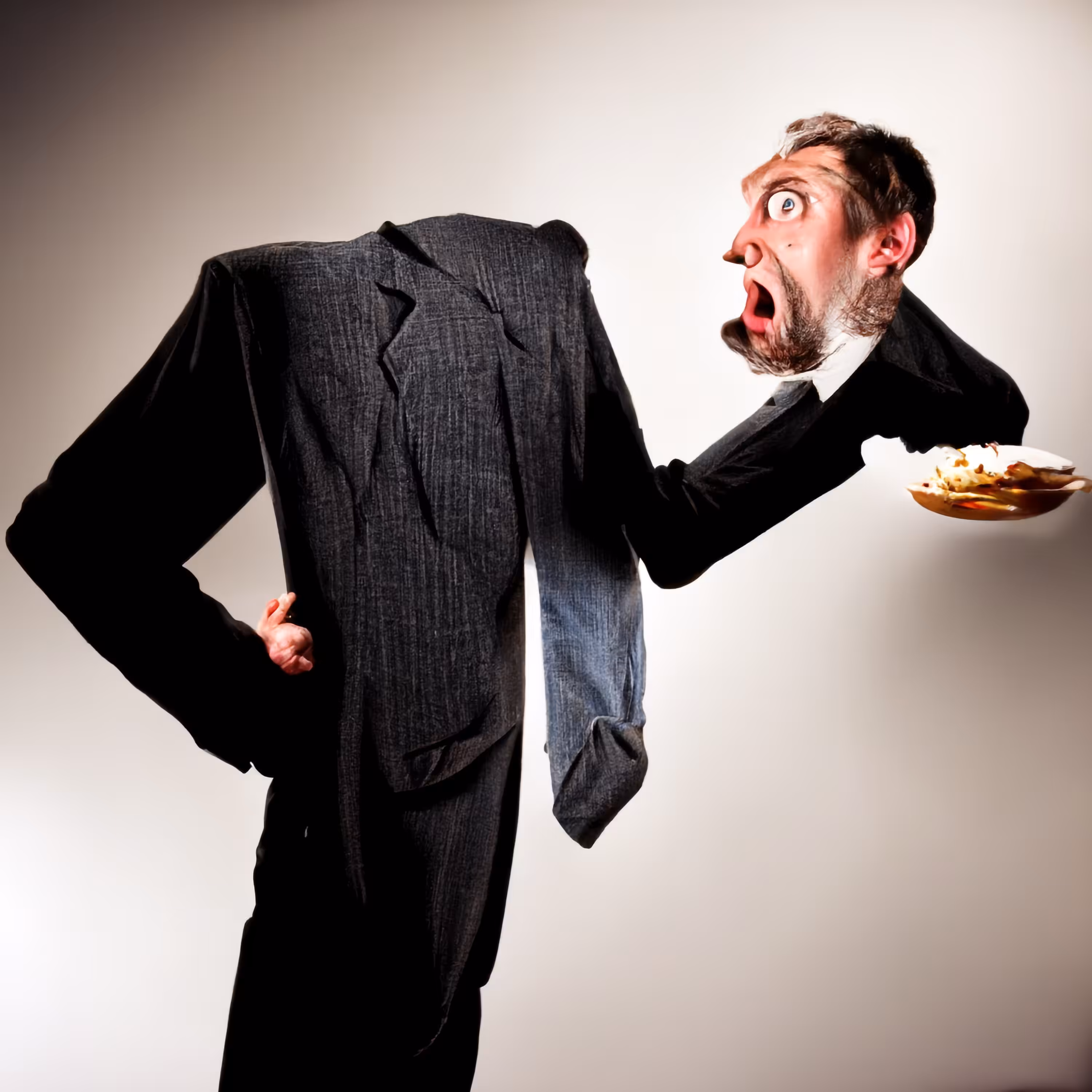 Mr. Suit: A Rare Occasion with His Head and a Plate  (from EVERYDAY STRANGERS)