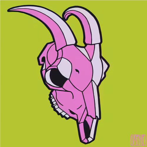 Skeenee Crypto: 💀73 | MINIMALIST GOAT SKULL | Purple