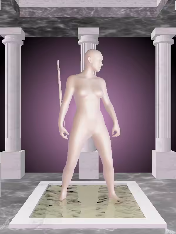 HeavenComputer: The Shooter Peach Halo Woman #6535