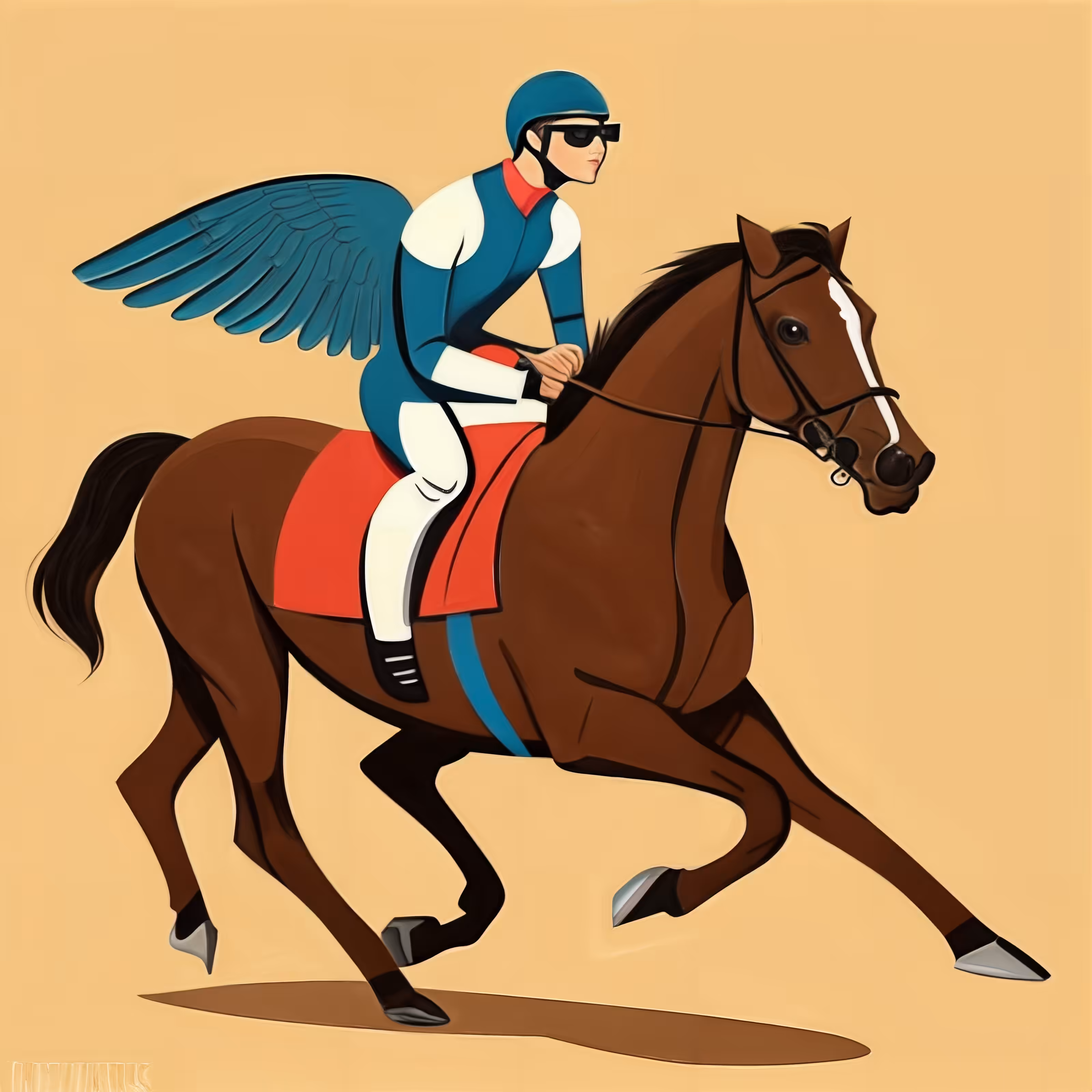 Flying horse rider