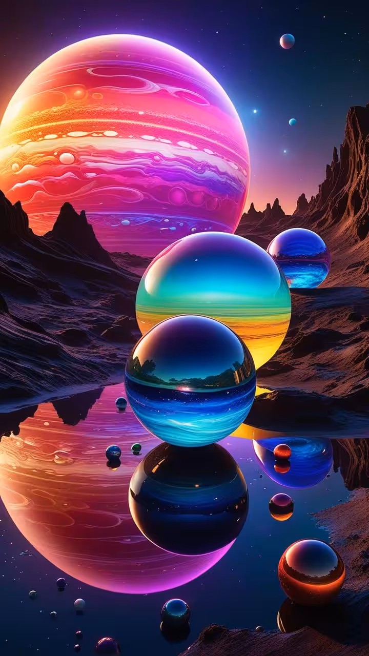 A colorful cosmic scene