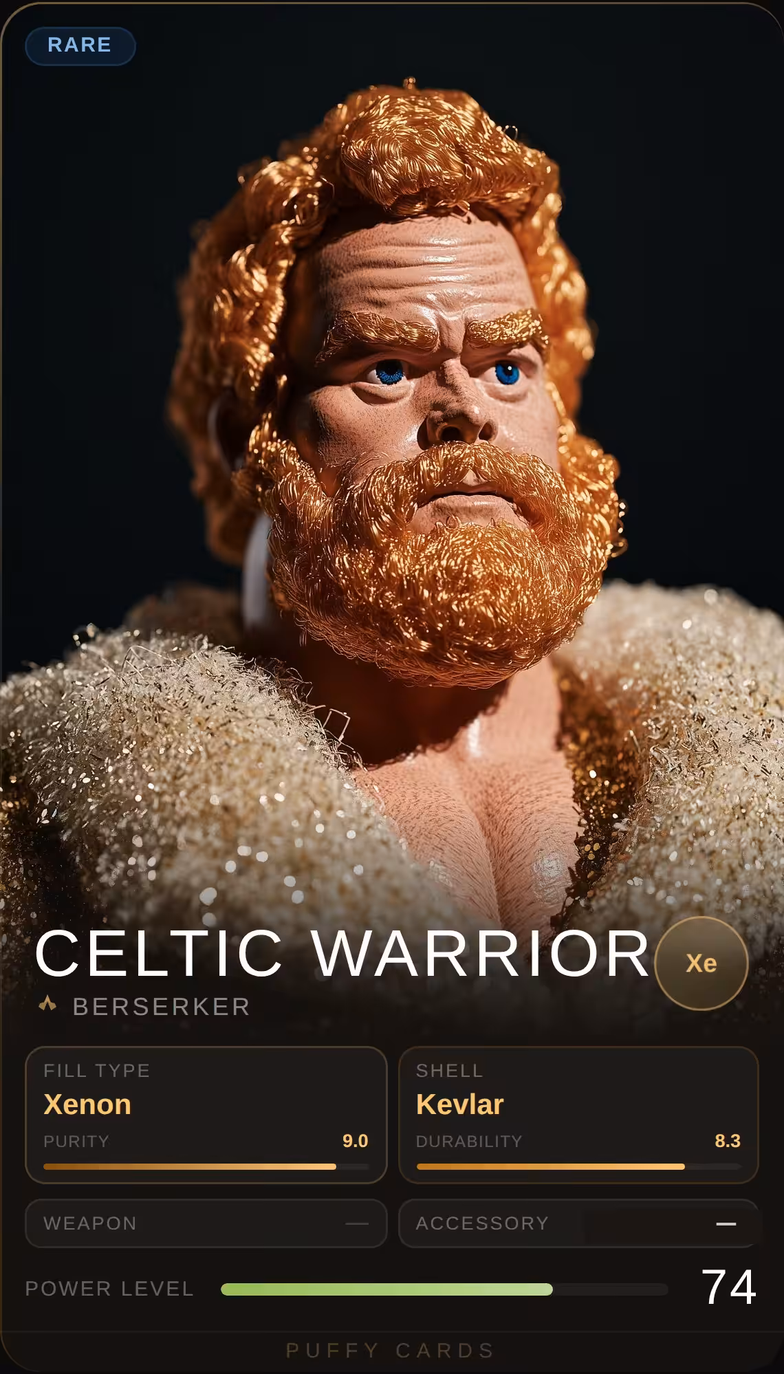 Puffy Cards: Celtic Warrior