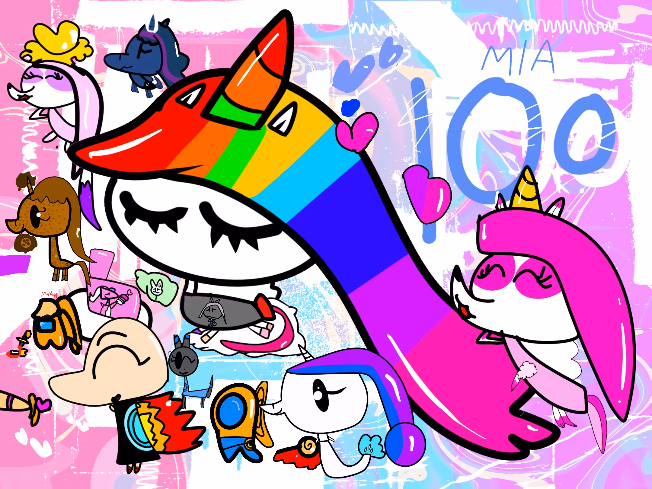 Unicorn and Friends at the Party.