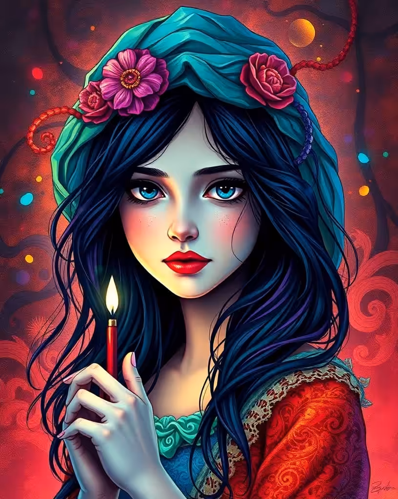 Girl and candle