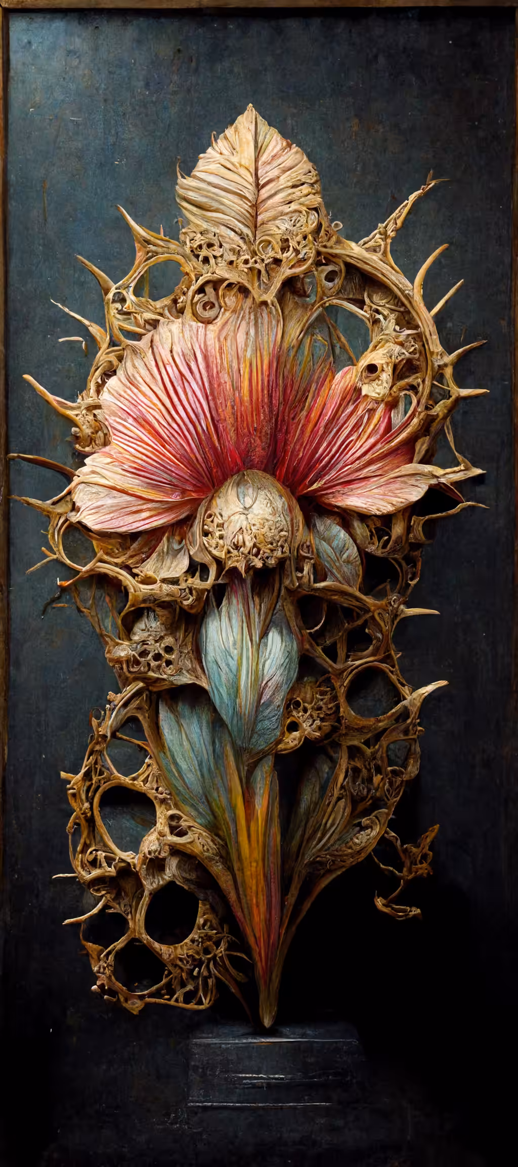 Alien Wood Carved Flower I