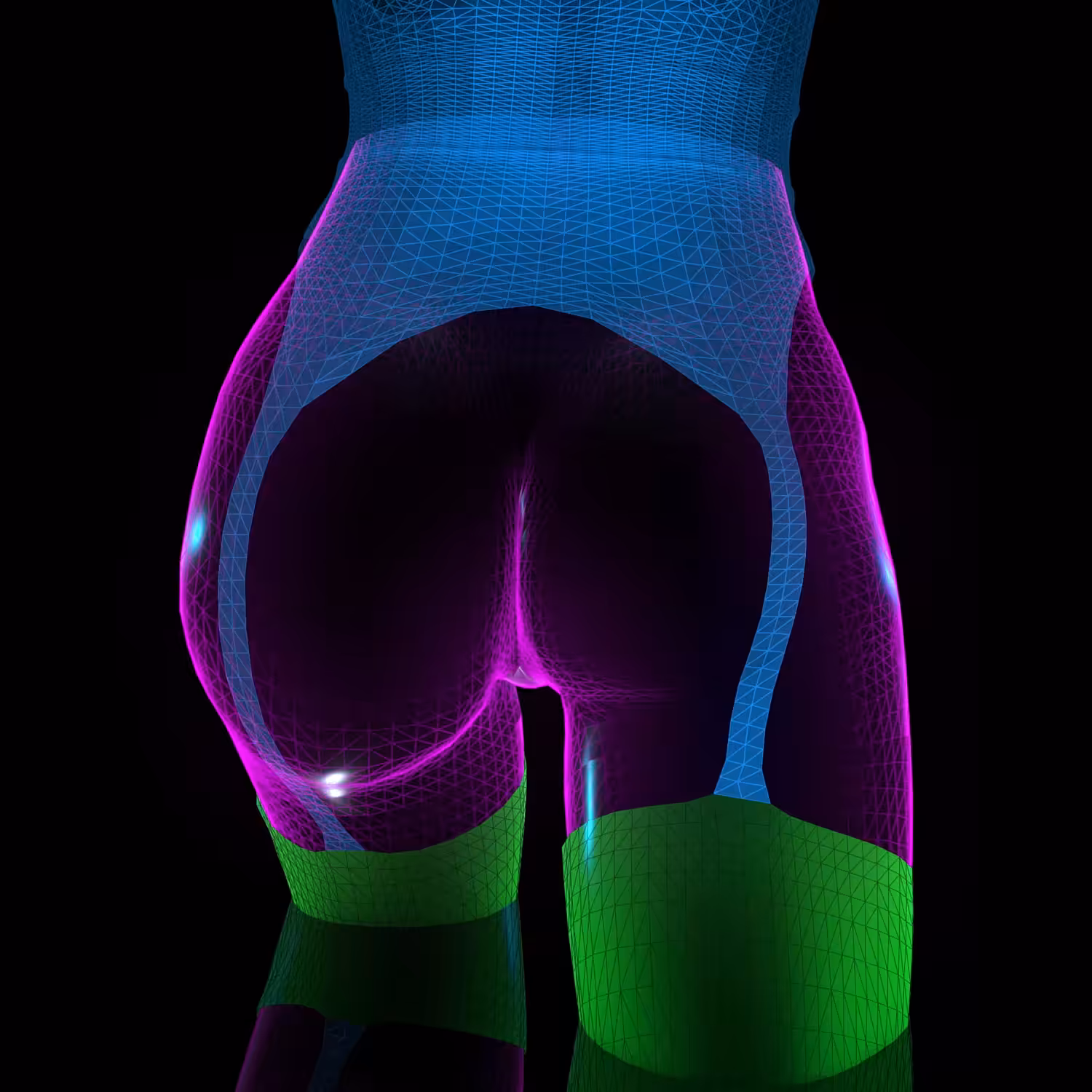 Arse Blue Corset Stockings #003