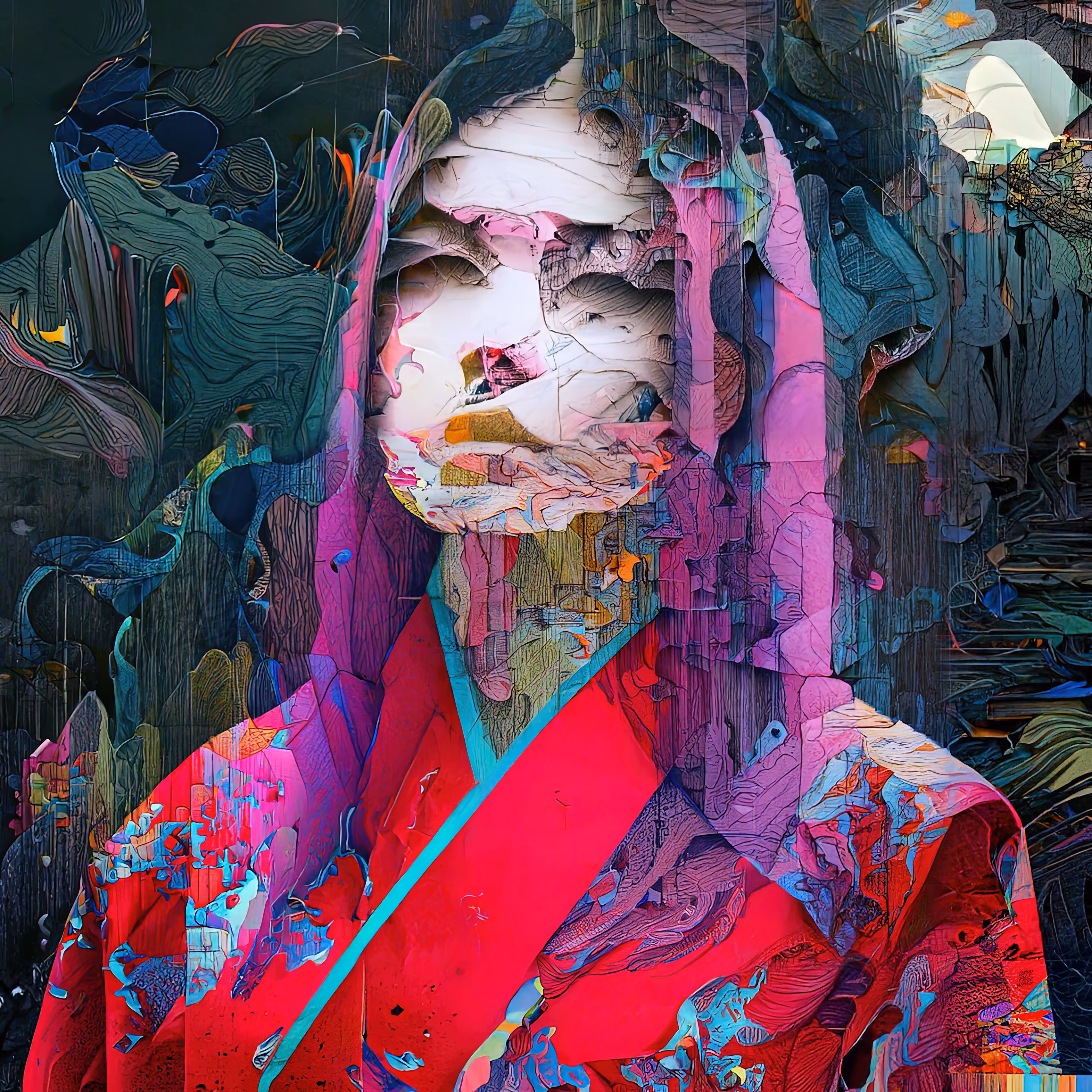 Portr-AI-ts: Title: Red Kimono Girl 03