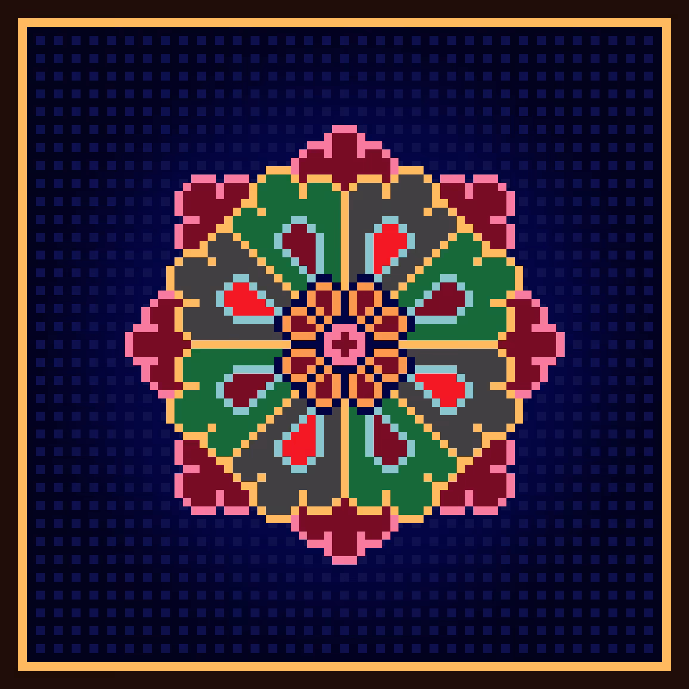Shah Abbasi round flower