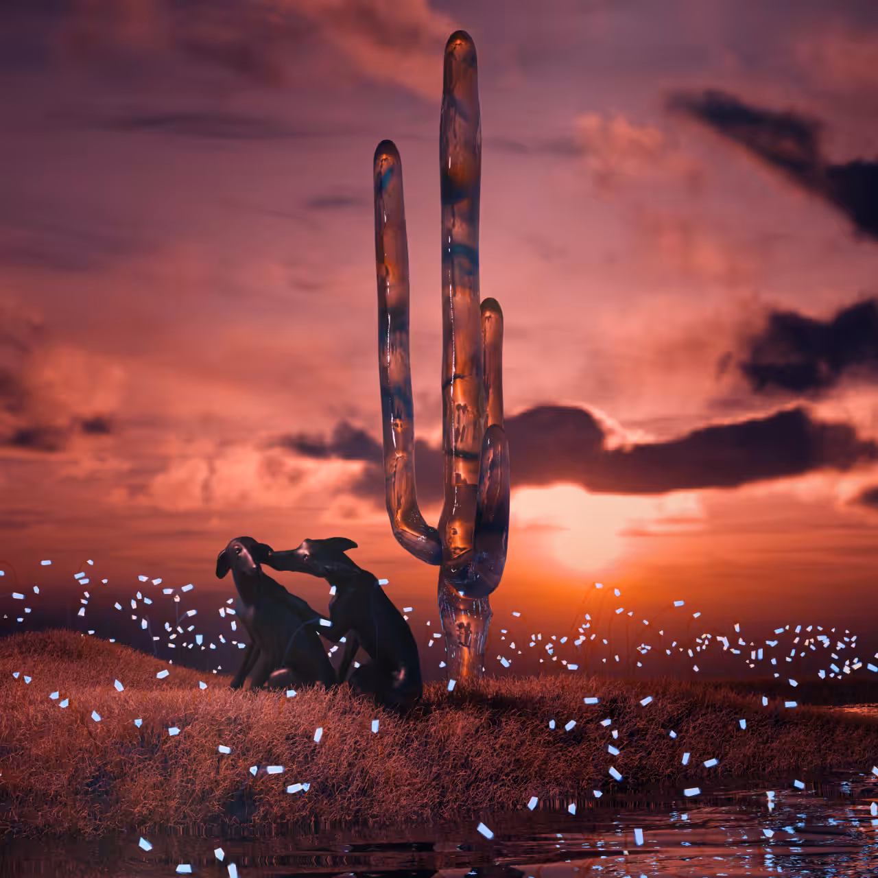 Illuminated valley