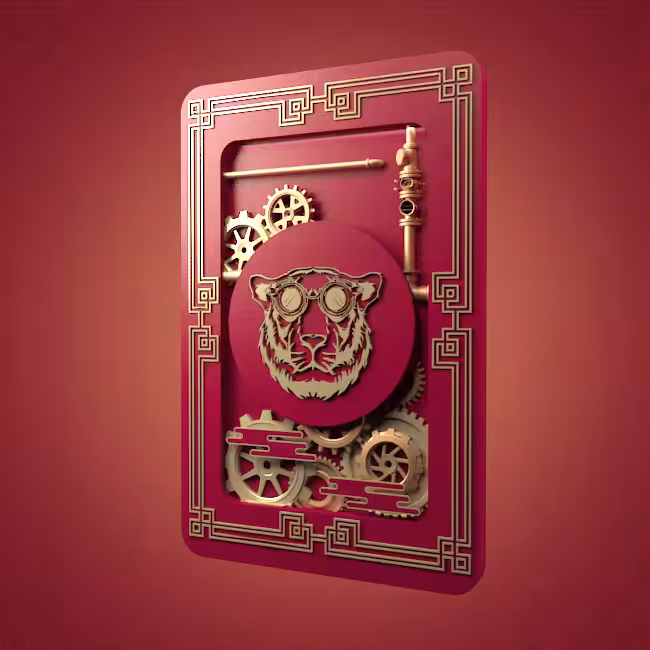 Steampunk Tiger Card "Lunar New Year