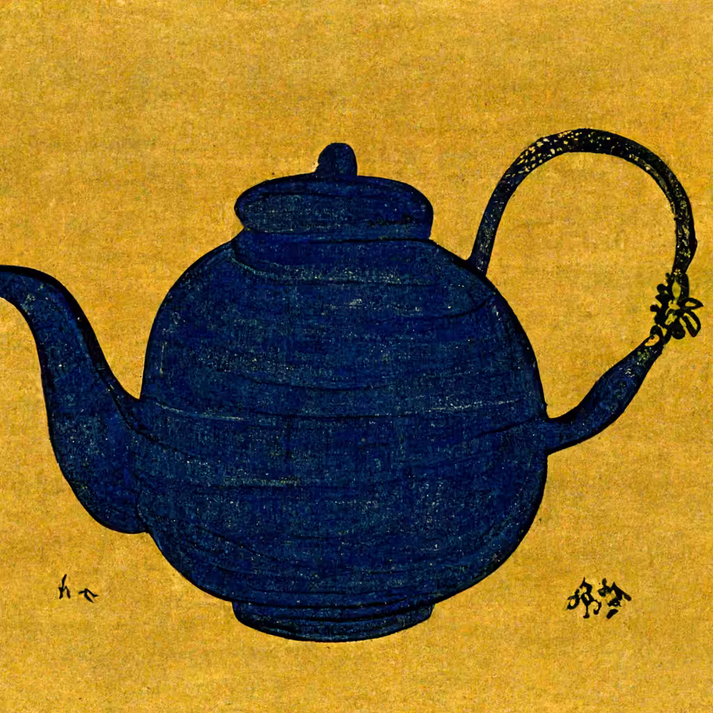 blue clay yixing teapot (宜興) on yellow ground