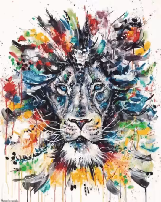 Lion by hand