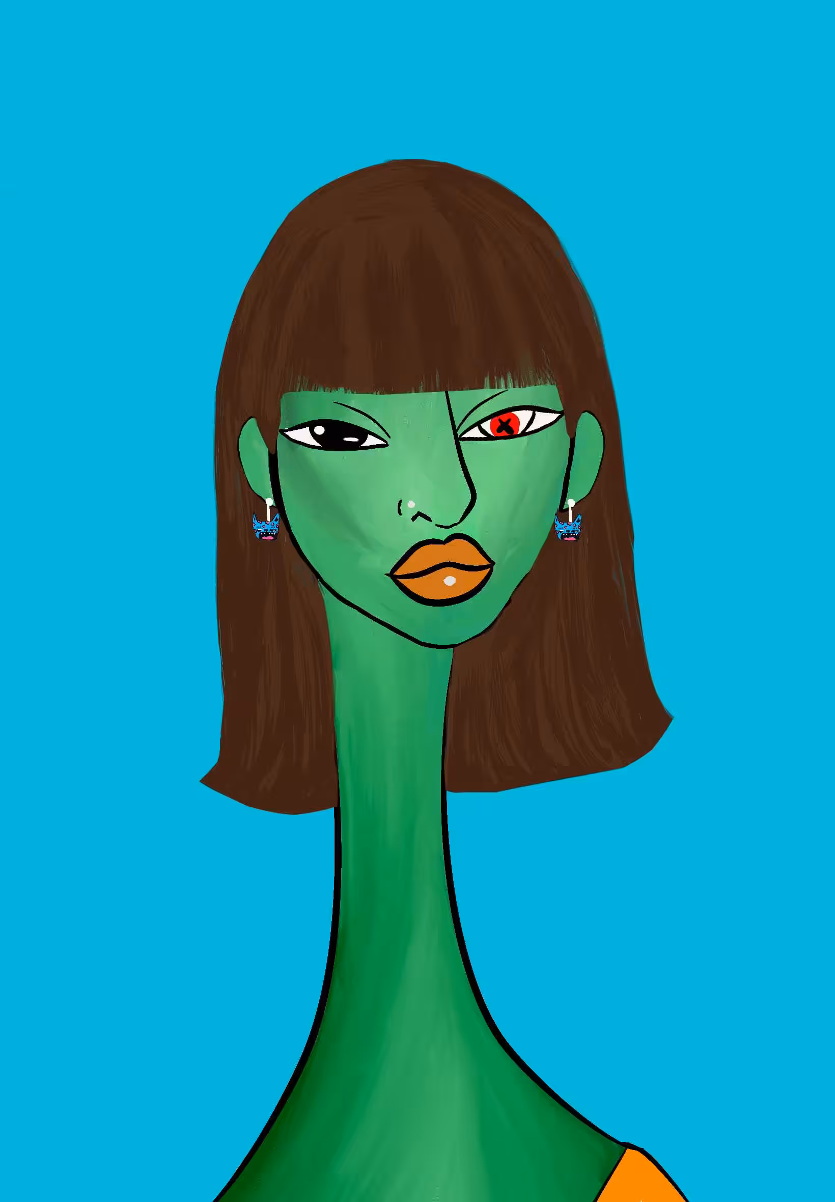 Long Neckie Lady #3099