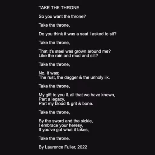 TAKE THE THRONE

So ...