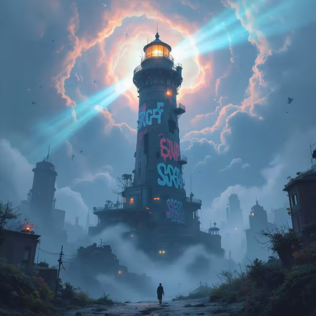 NightCafe Creations: Graffiti Lighthouse 1