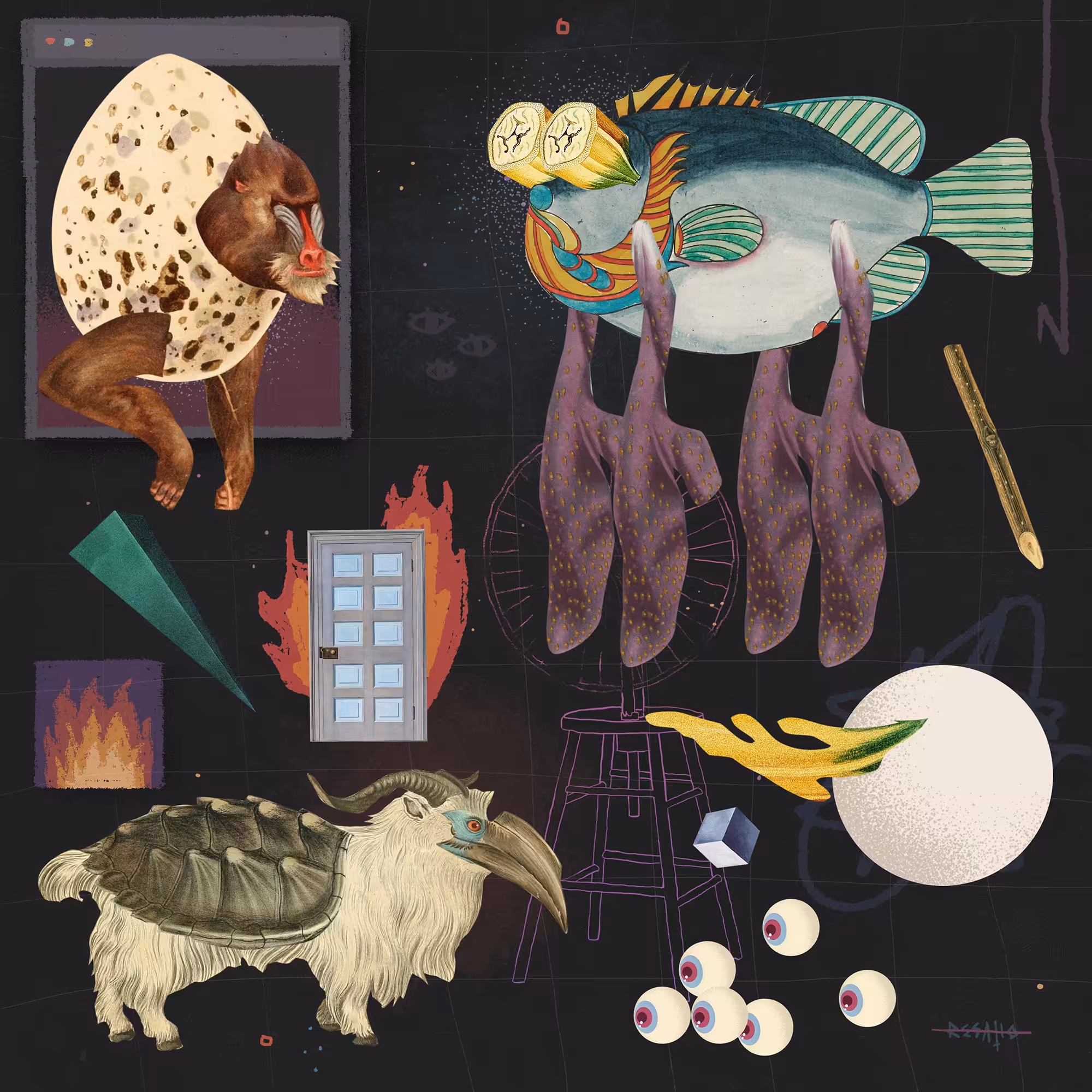 Weird▲Klub Gallery Collection: 🙈🥚🐡🚪🔥🦕🦷🪸🍤⚔️