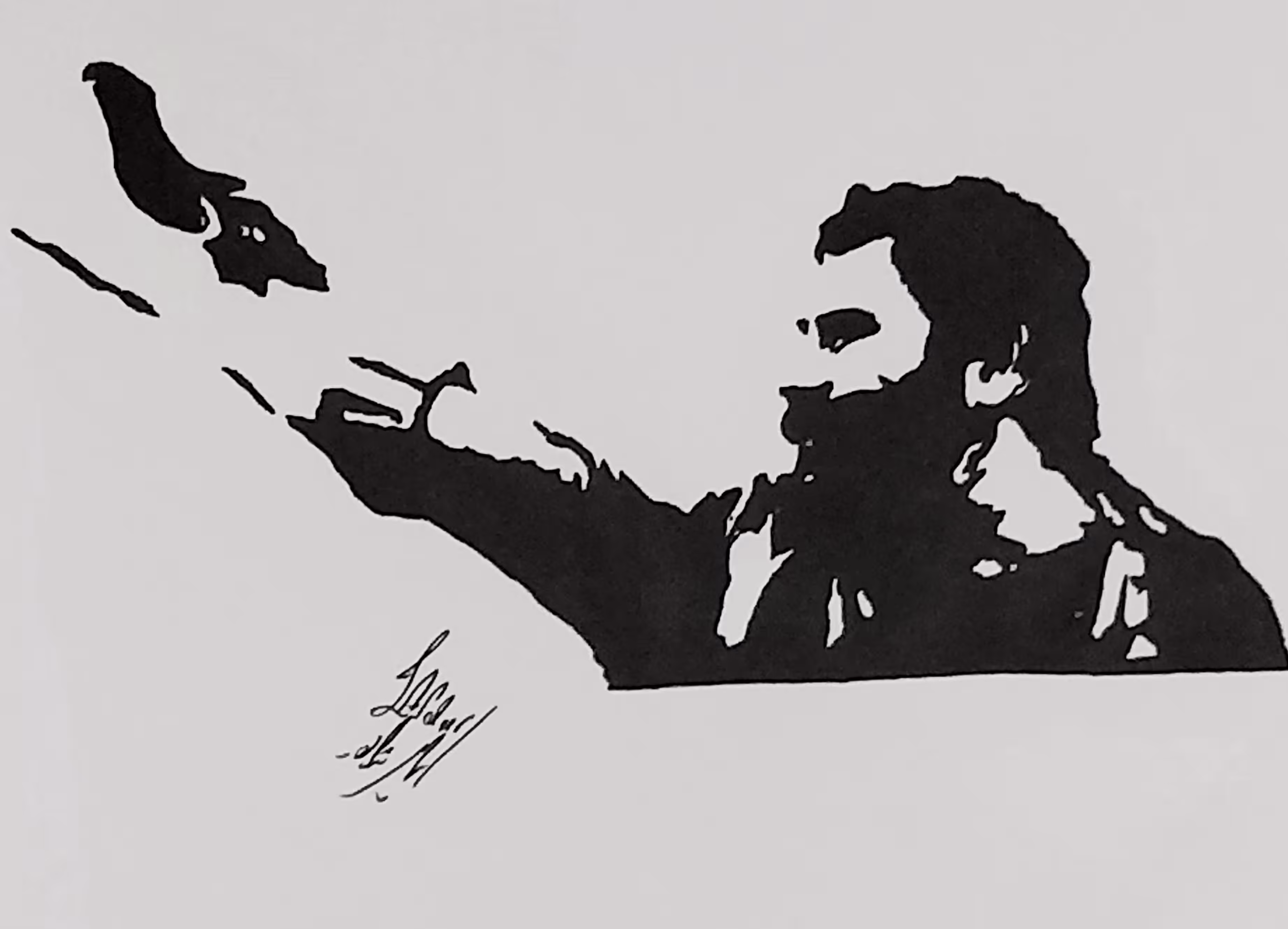 Ahmad Kaya with a black pen