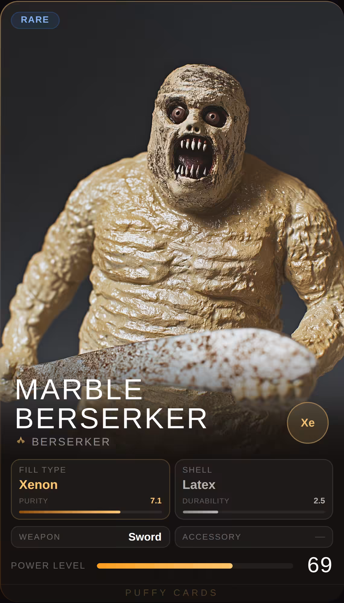 Puffy Cards: Marble Berserker