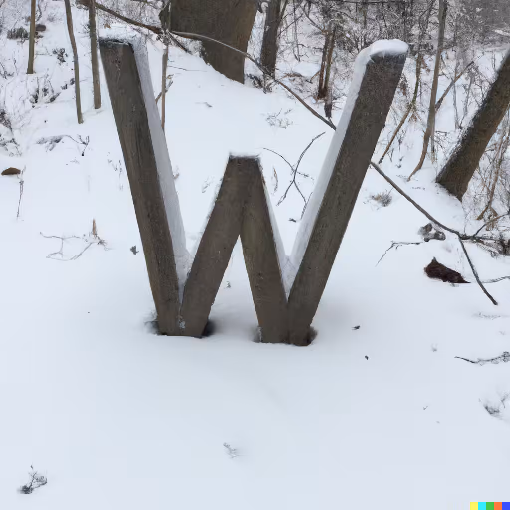 Letter W during Winter