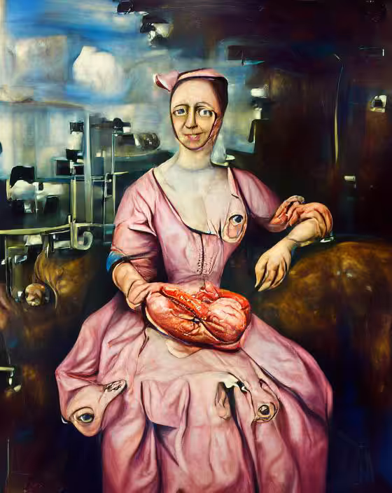 Portrait of the first woman with a genetically modified pig heart