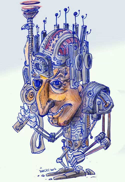 cartoon portrait of future soldier
