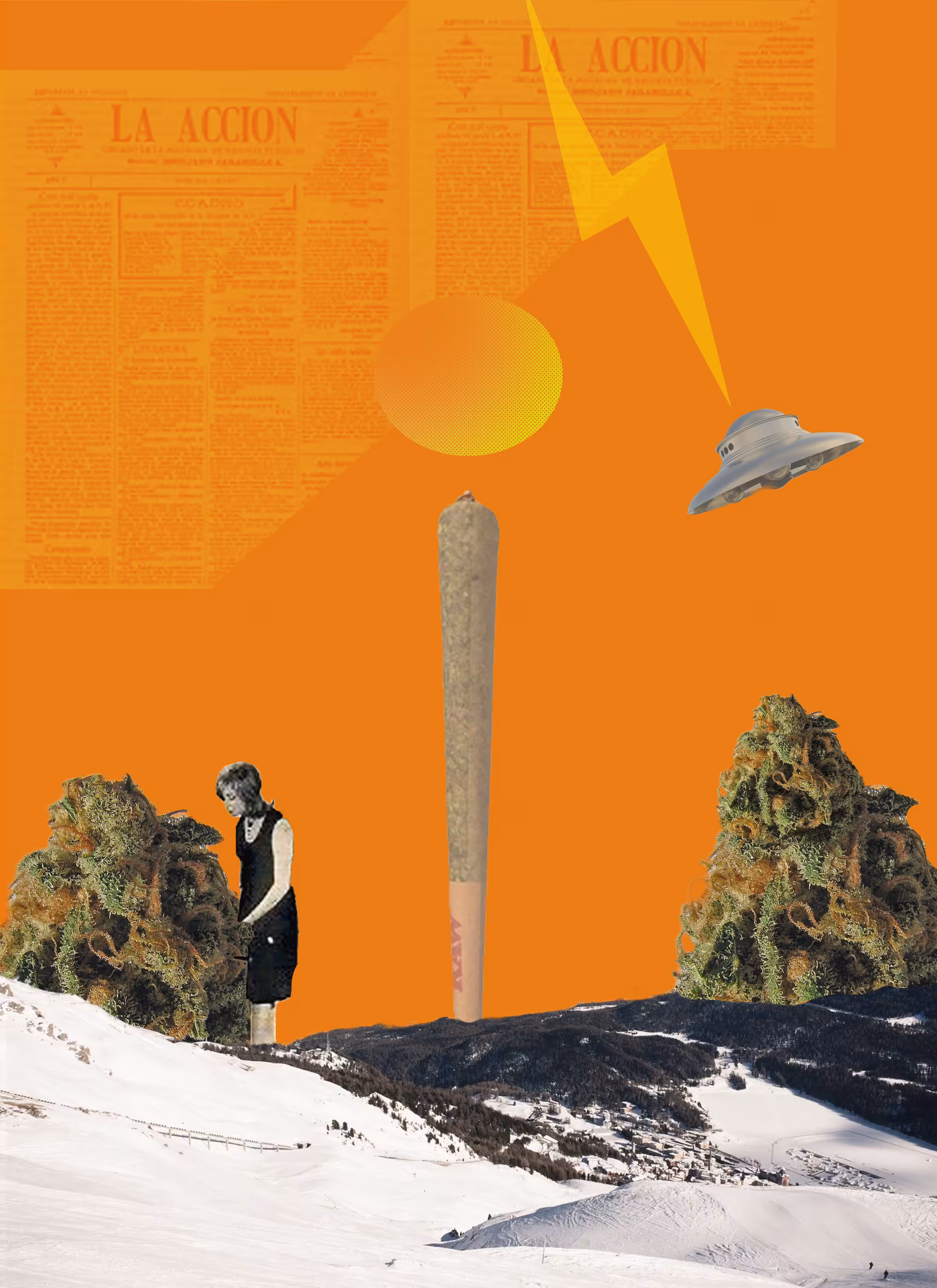 Irreverent Collage Art: Kush Call 