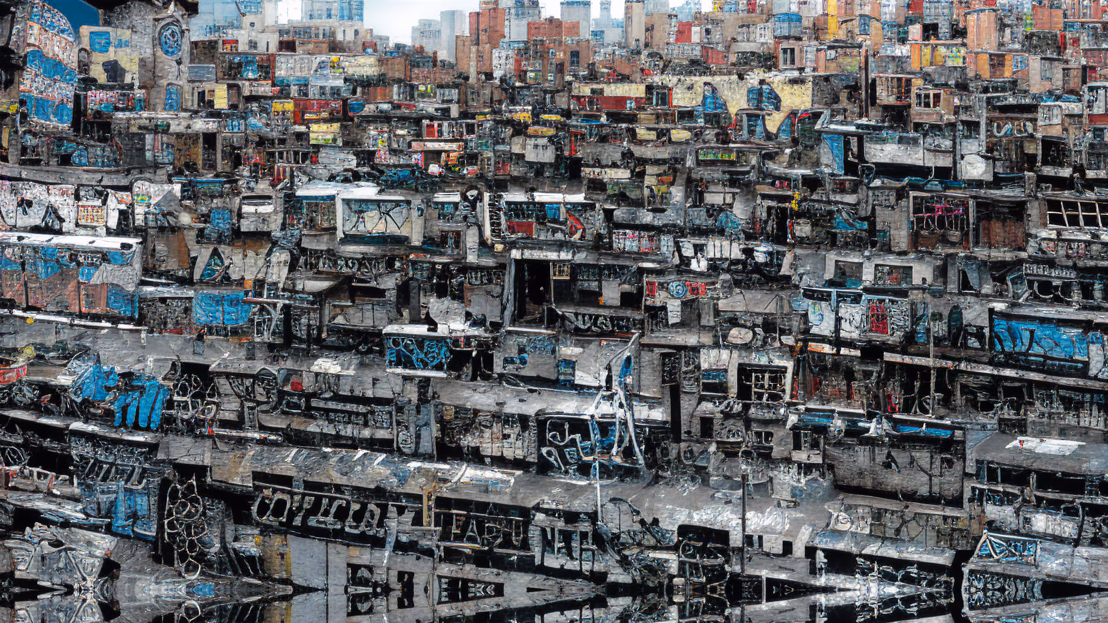 Graffitiscapes #05 - Series 01 - Generative City Covered in Beautiful Graffiti
