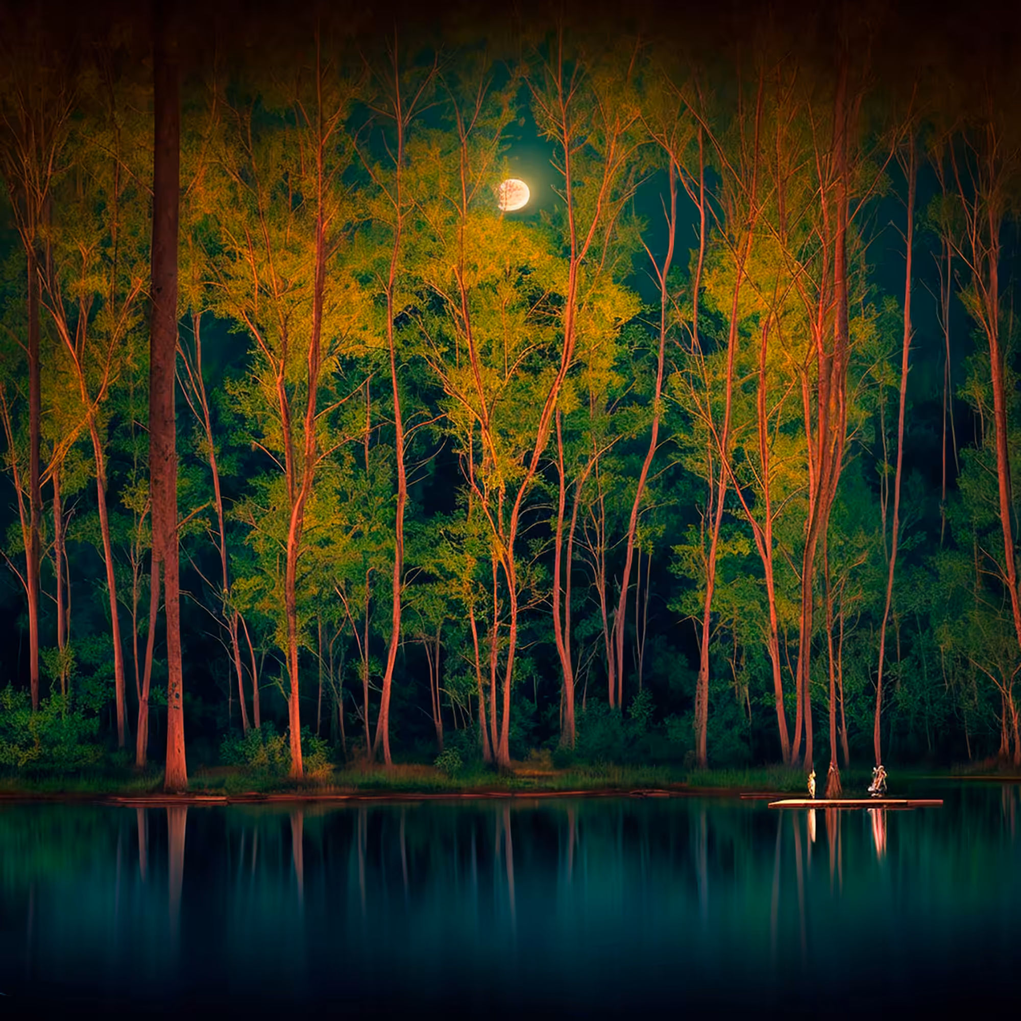 Nocturnal Serenity: A Romantic Forest Journey #1
