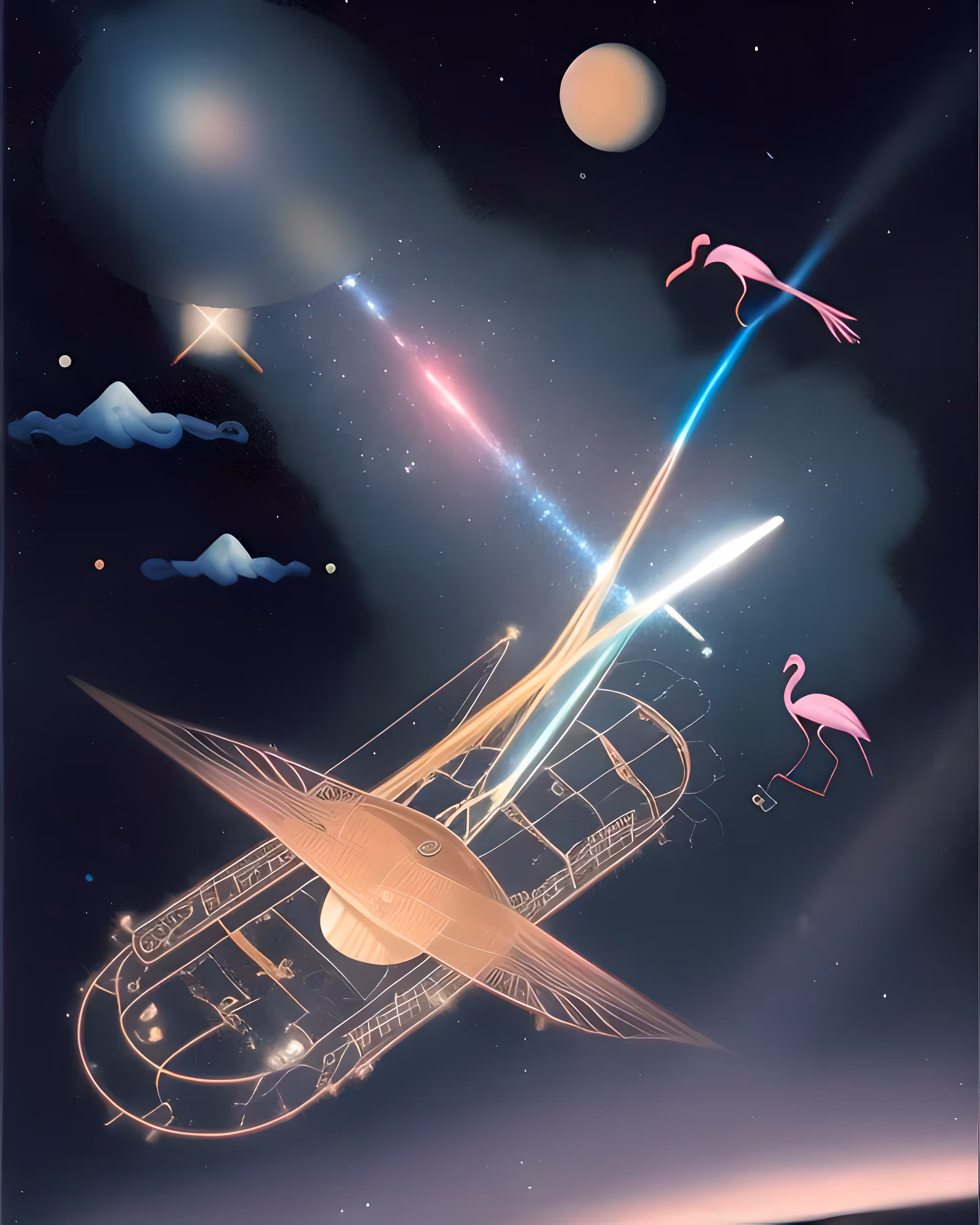 Space Flamingos Seeing The Light
