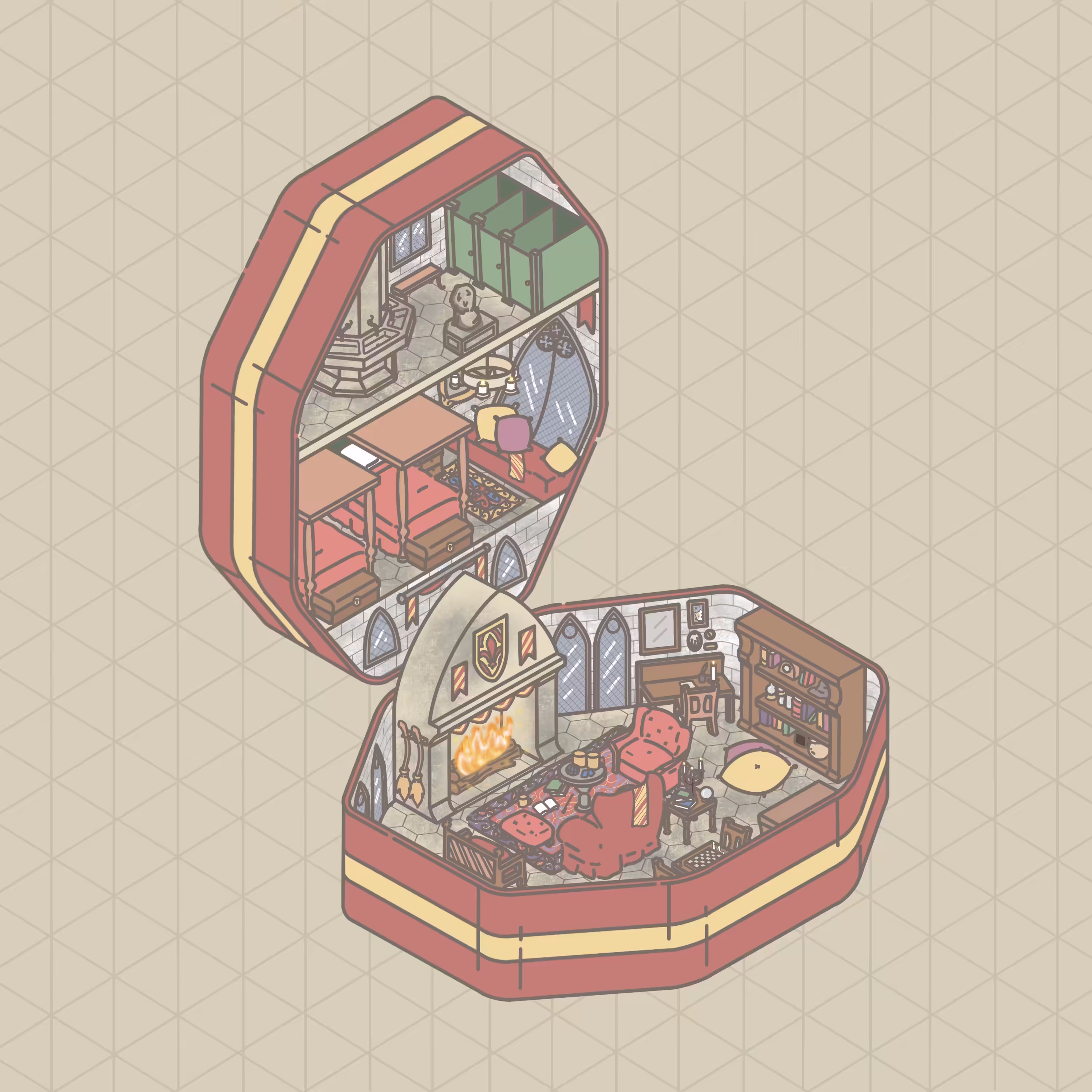 a mini isometric dorm house 