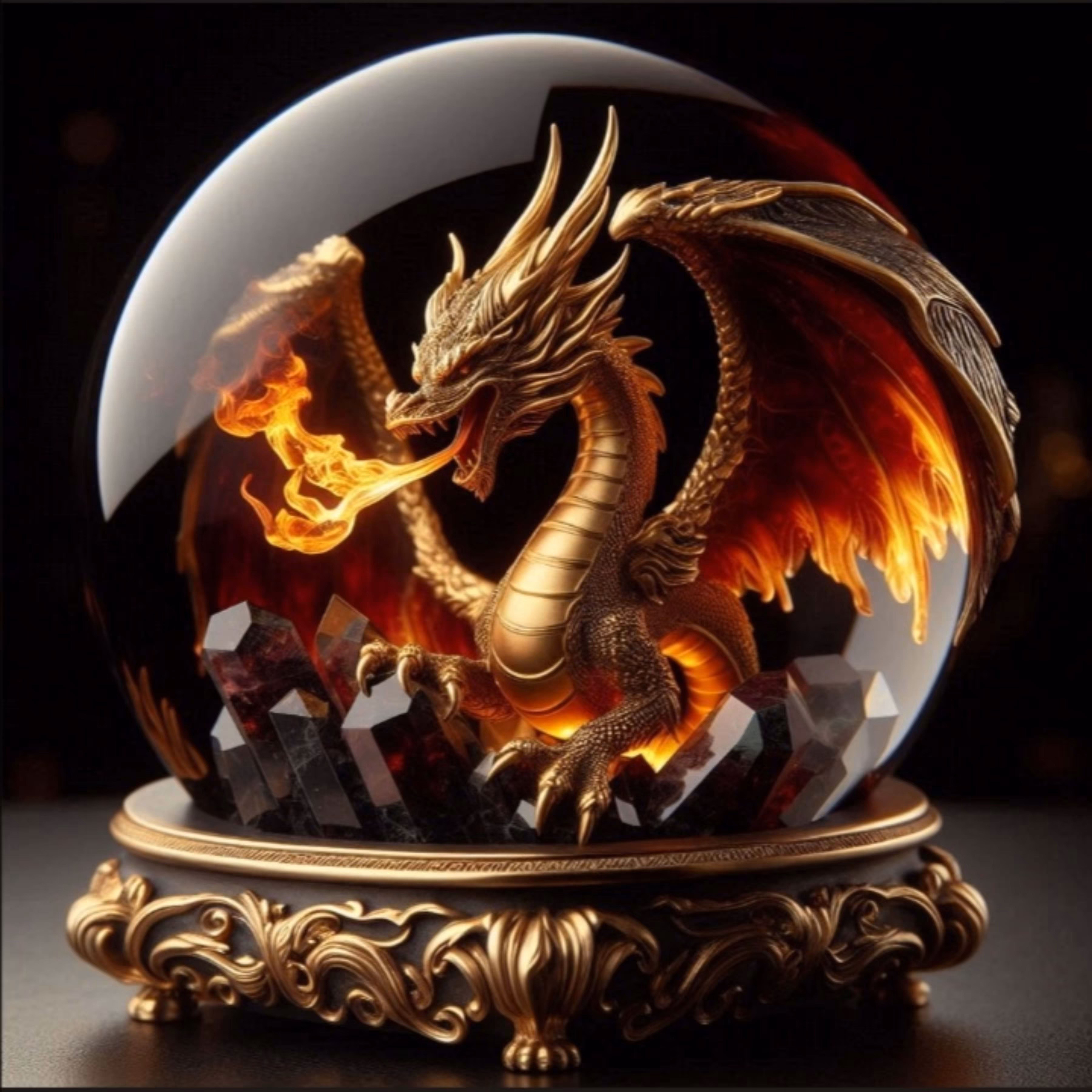 Dragon of fire and gold