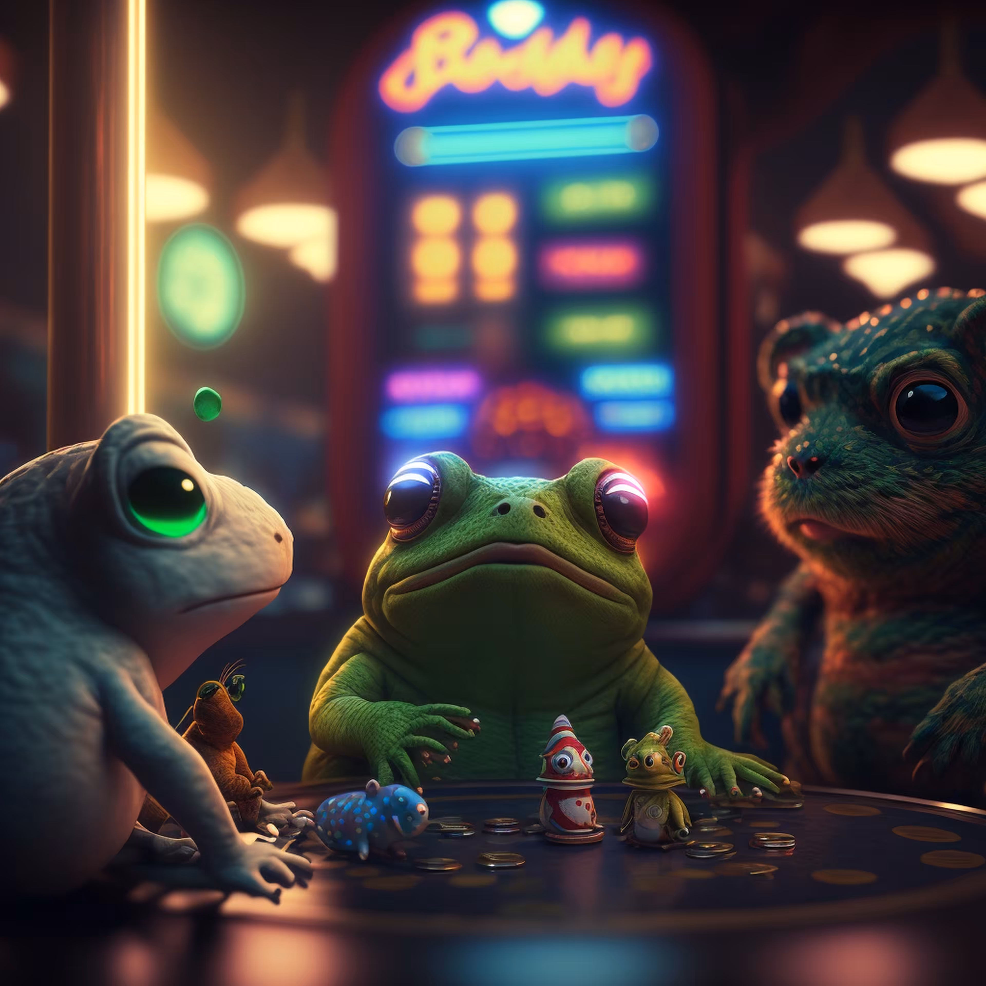 Pepe's World: Pepe at the casino having fun