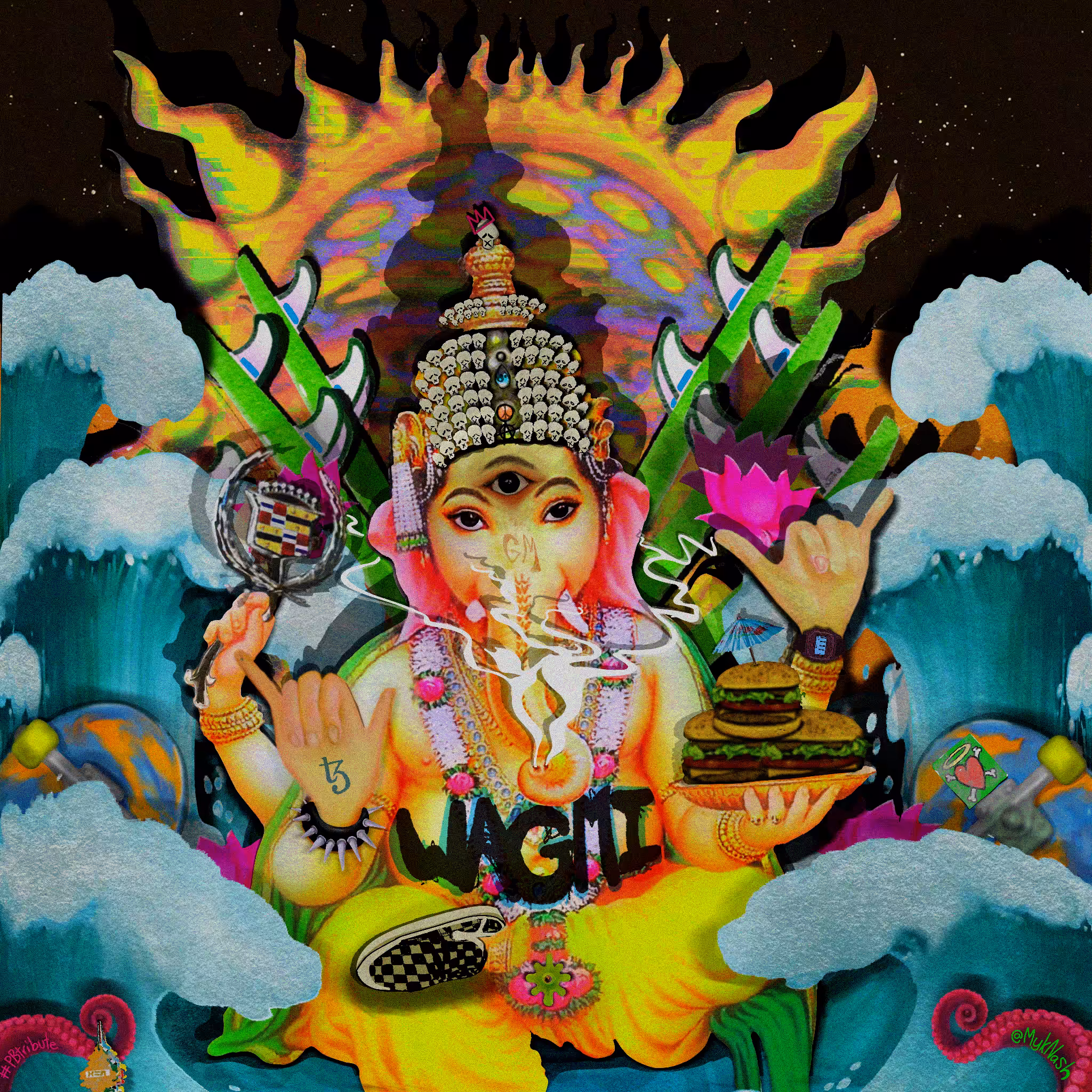WAGMI Ganesha - Paper Buddha Tribute