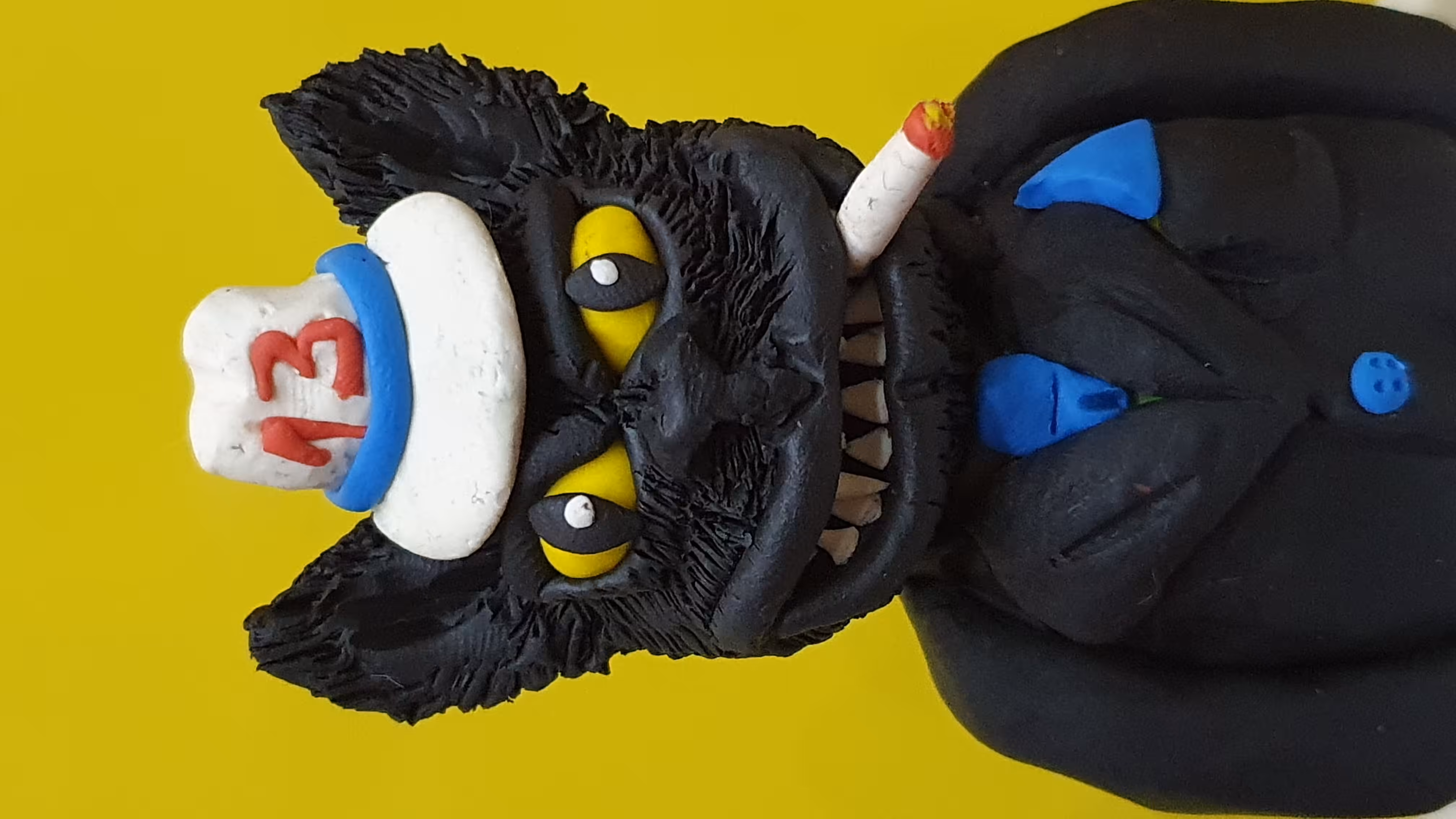 #20 Clay Collectible Black Cat  Friday 13 th