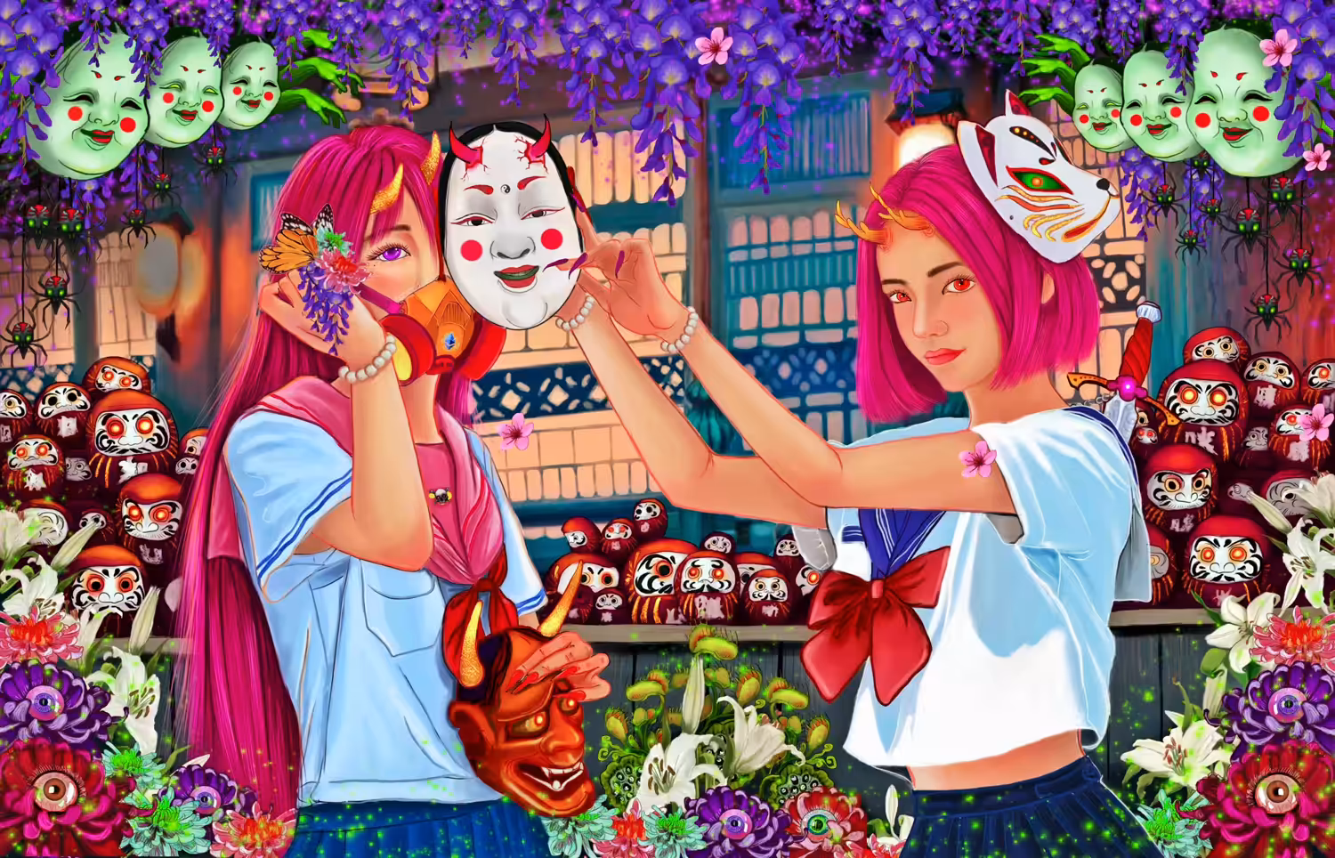 🎭festival with 2 girls Grishi 🎭