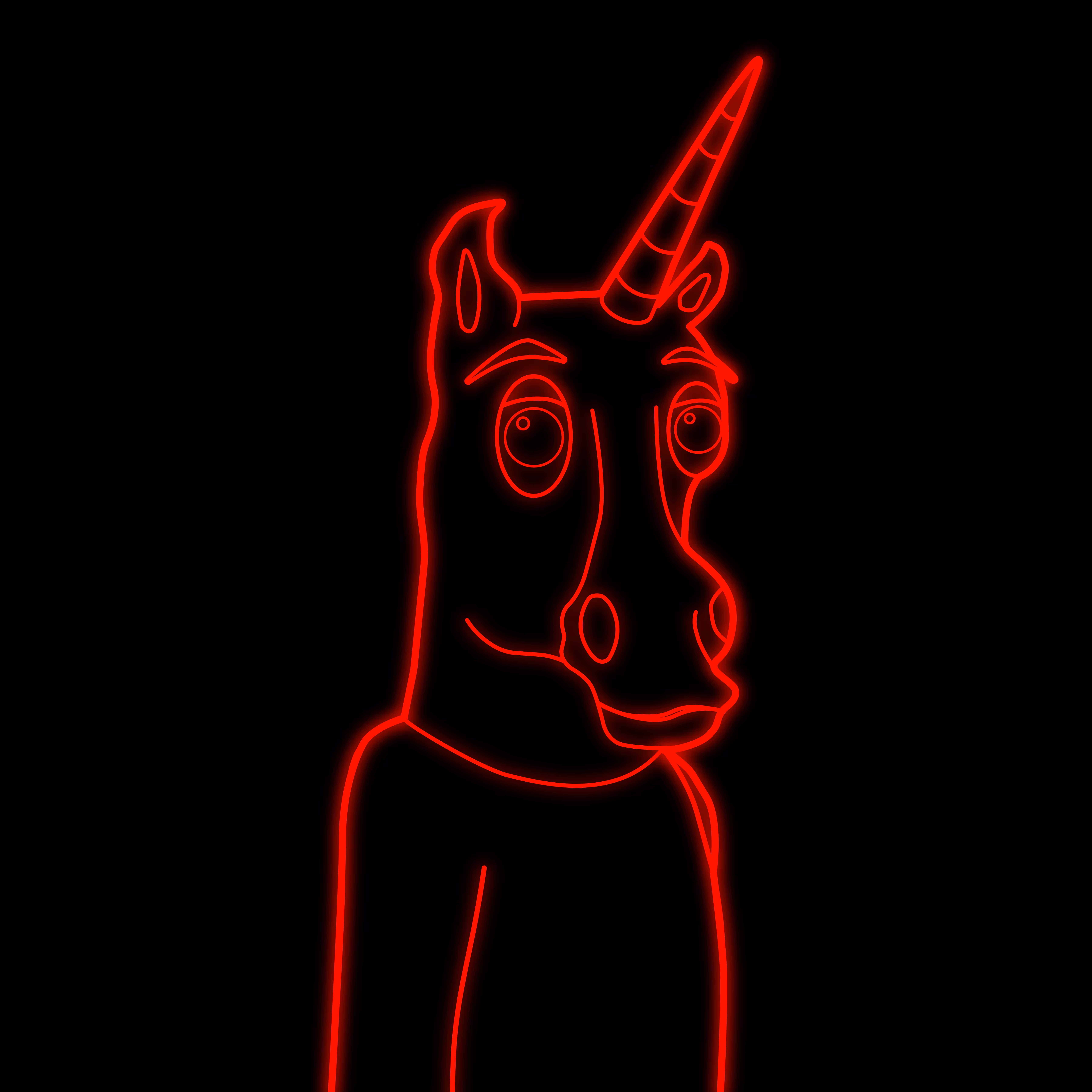 Awesome Unicorn - Red Neon #114