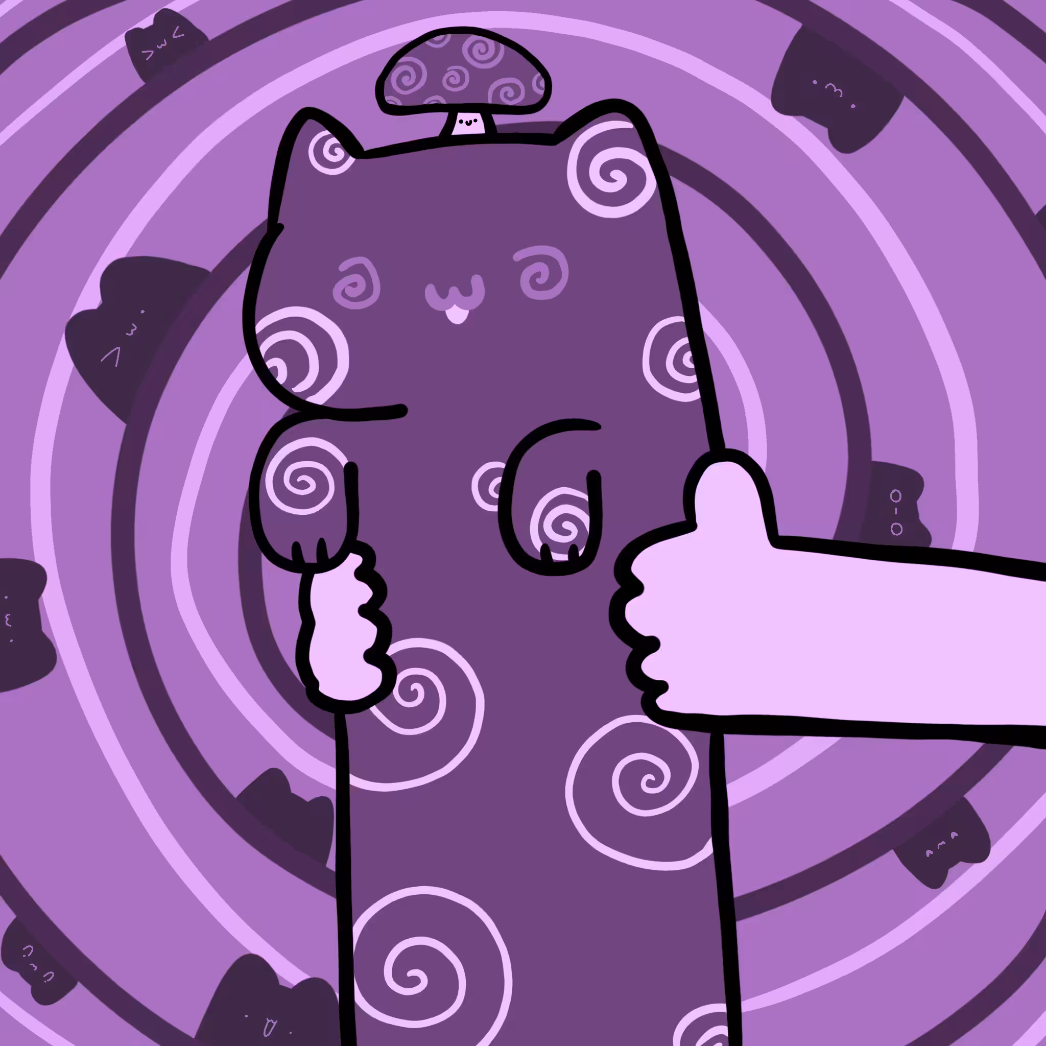 Long Long Cat: Long long confused mushroom cat #119