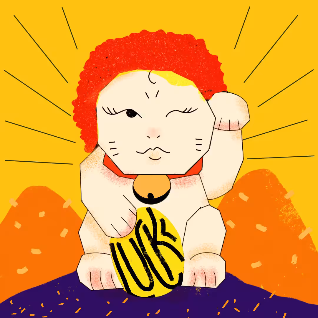 afro lucky cat