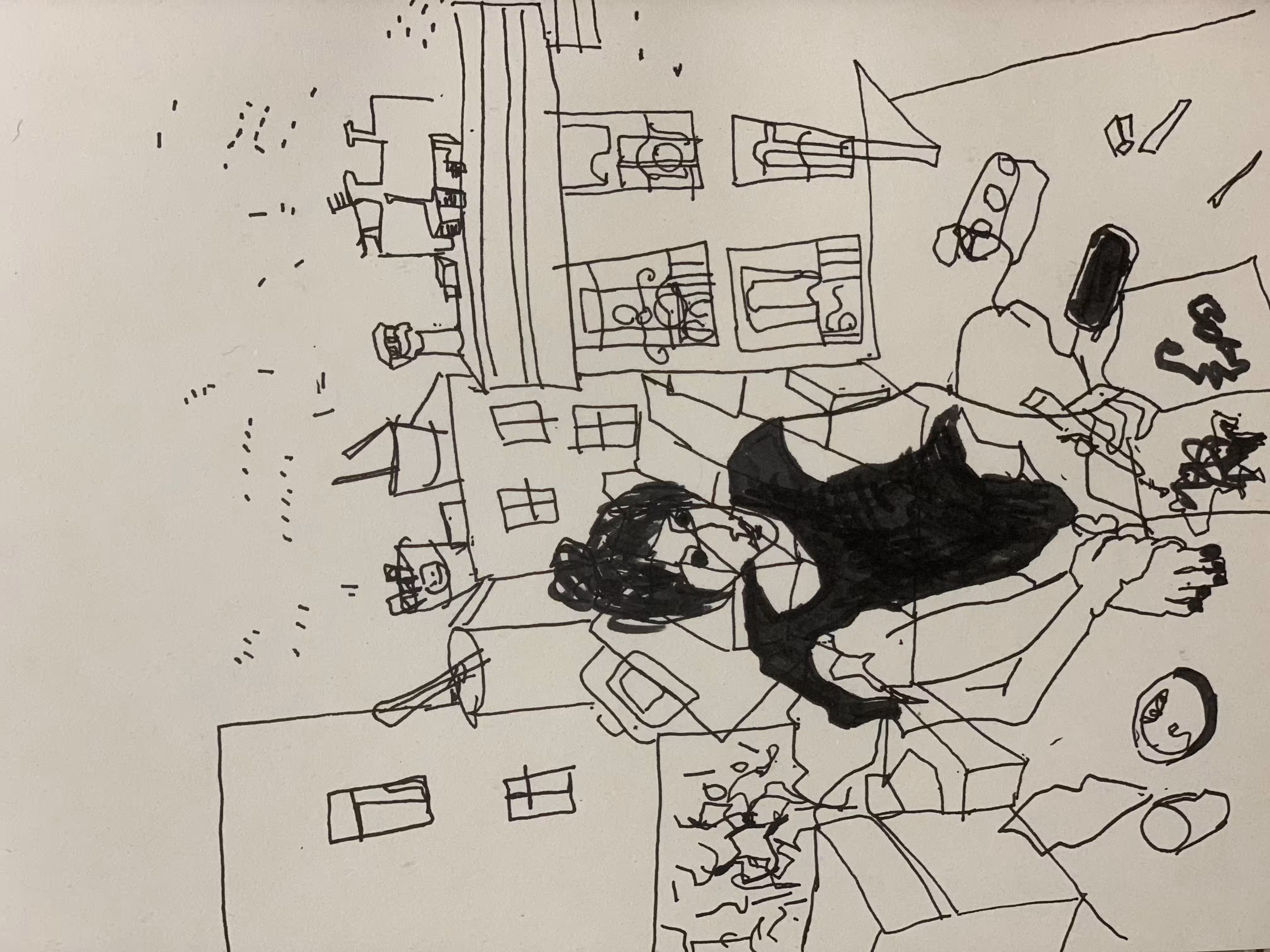 Line drawing: Self_portrait