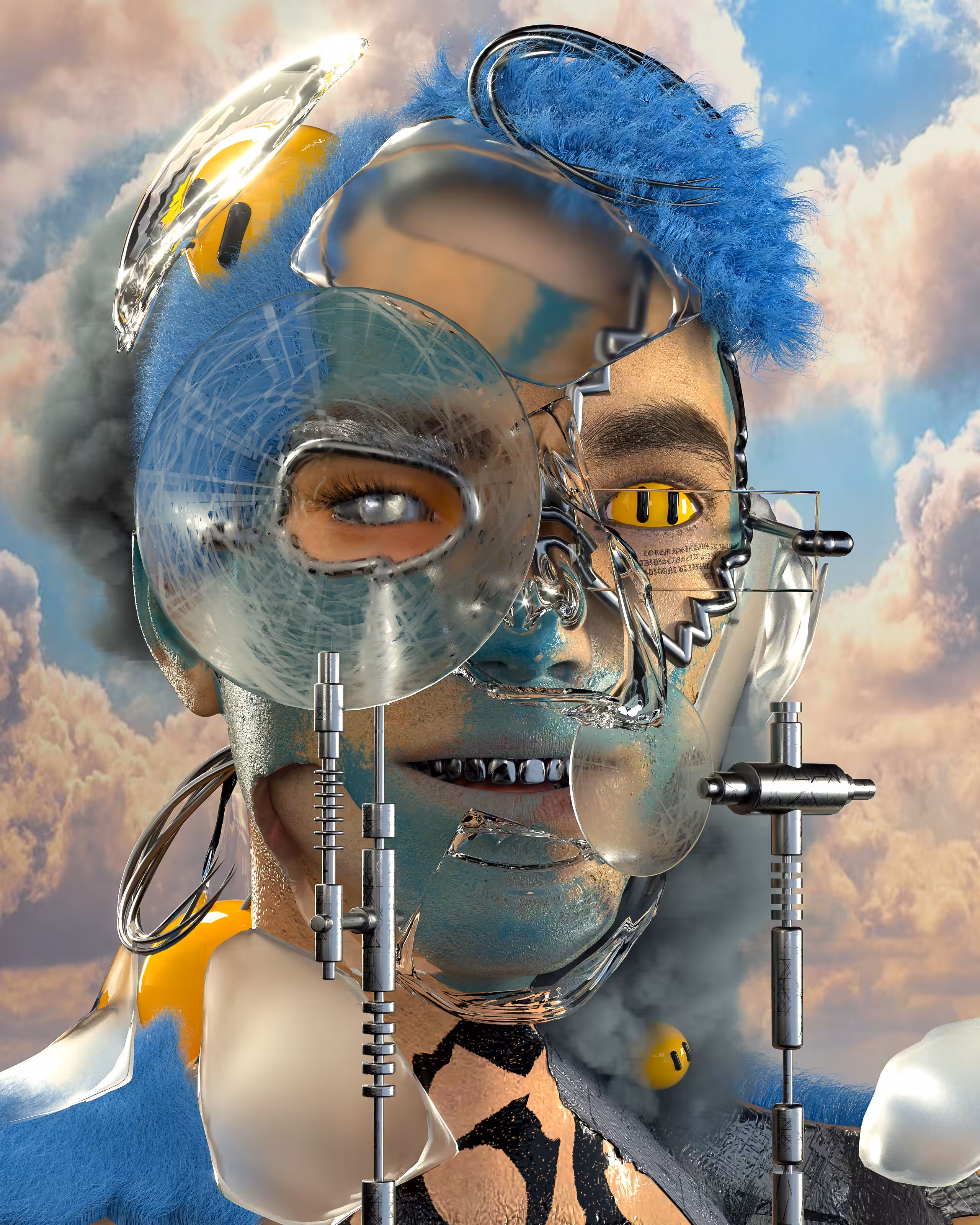 Portrait of a Deconstrukt Blue Man