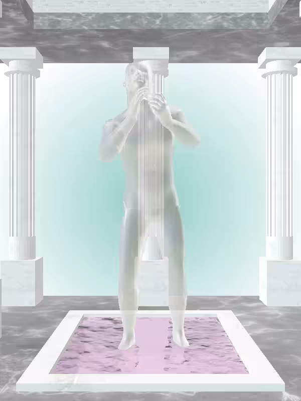 HeavenComputer: The Fading Cheering Glitter Bluish Gold Man #4867
