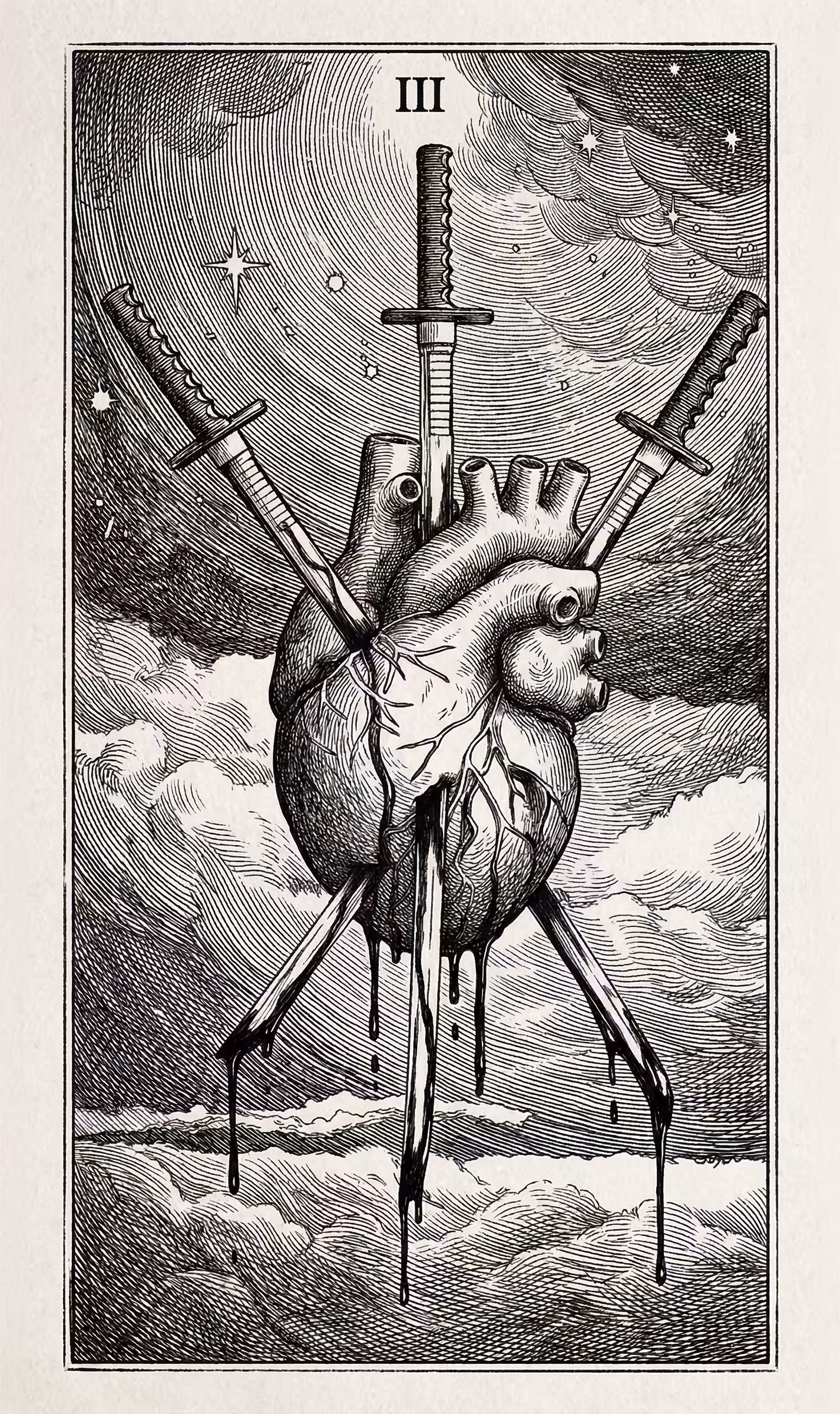 3 of Swords — Litho