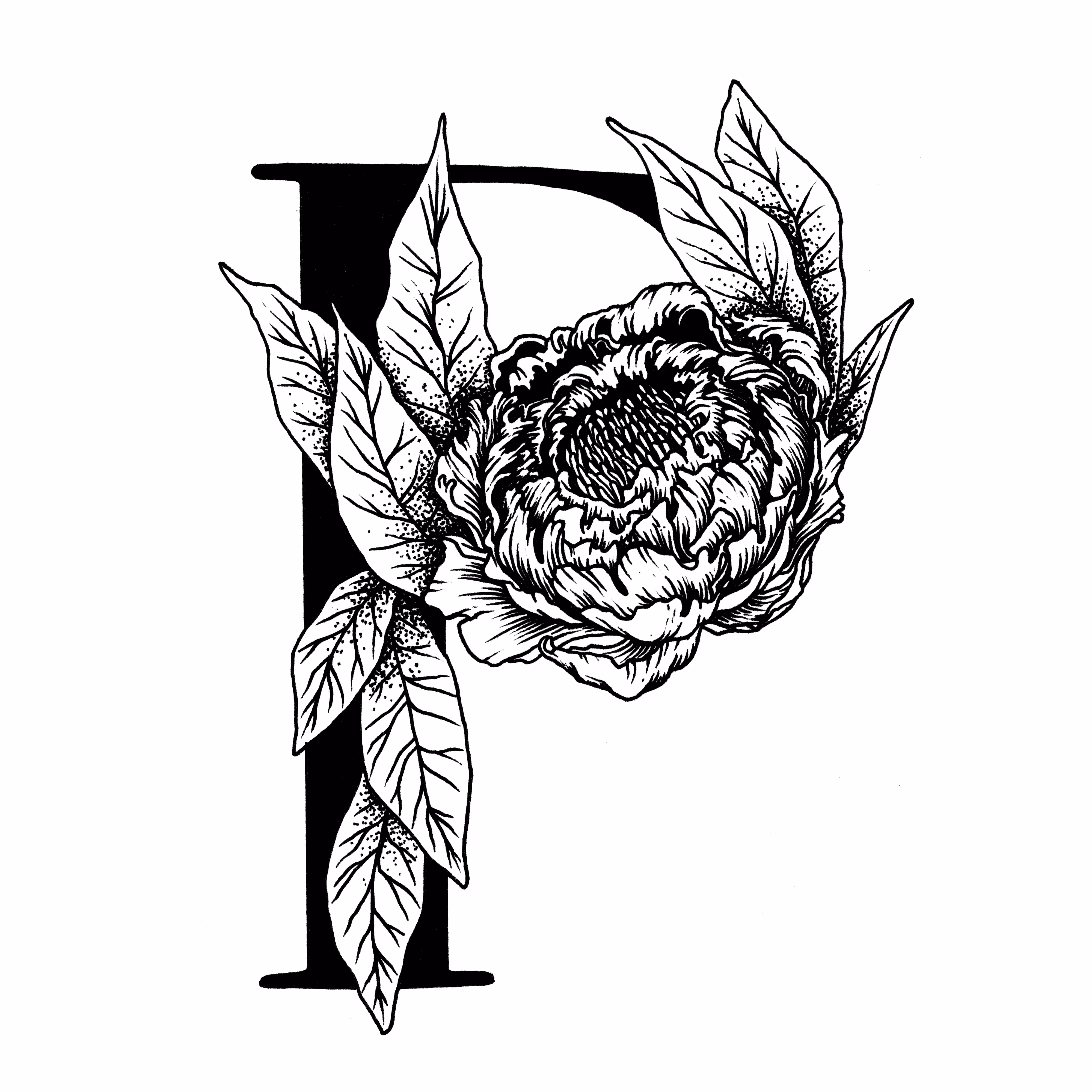 P (Peony) - 36 Days of Patterns